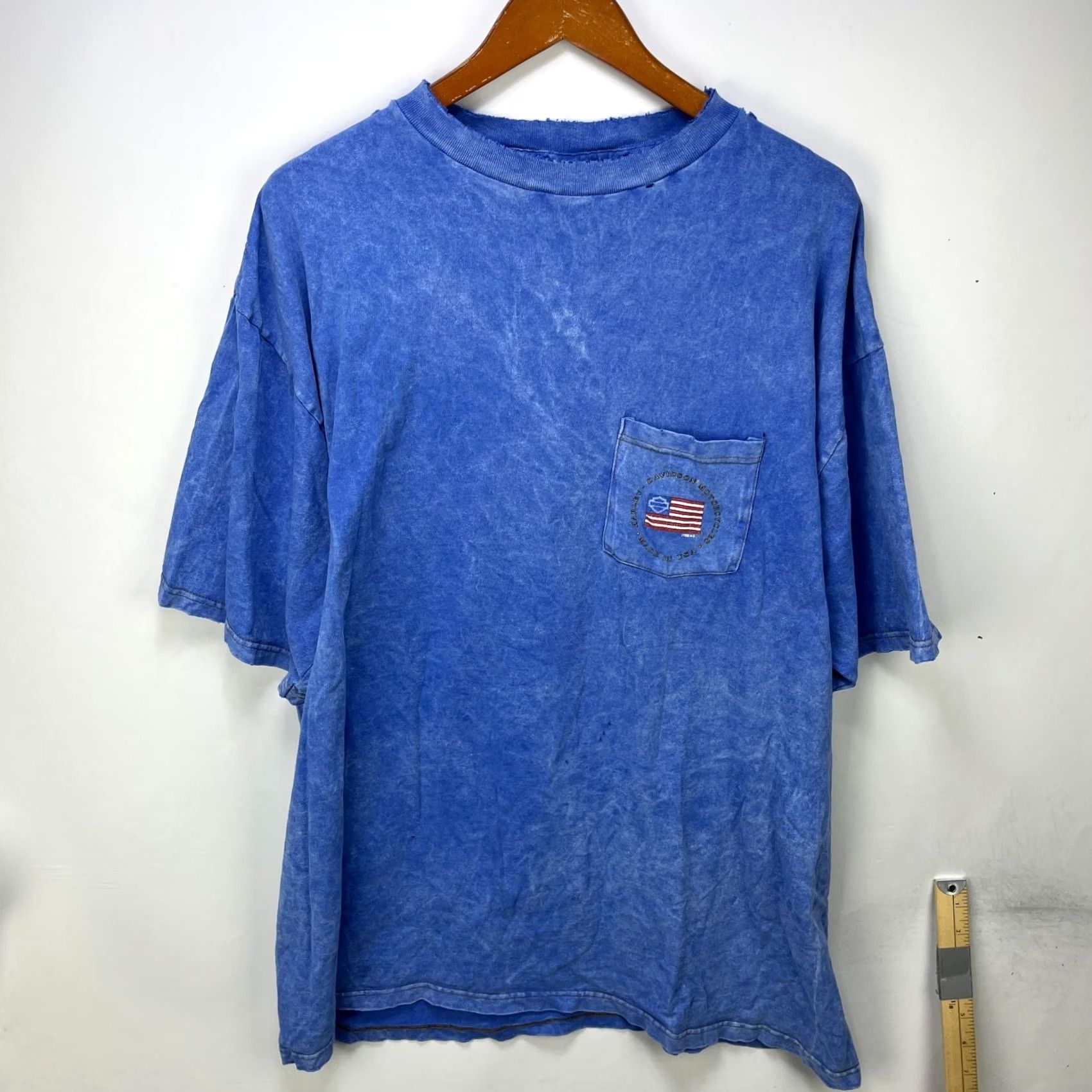 Harley Davidson VINTAGE Harley-Davidson T-Shirt Men 2XL Blue Graphic Print Crew Neck Short Sleeve United States Logo Outdoor Motorcycle Vintage 2000s 2XL Mens Size US XXL / EU 58 / 5 - 3 Thumbnail