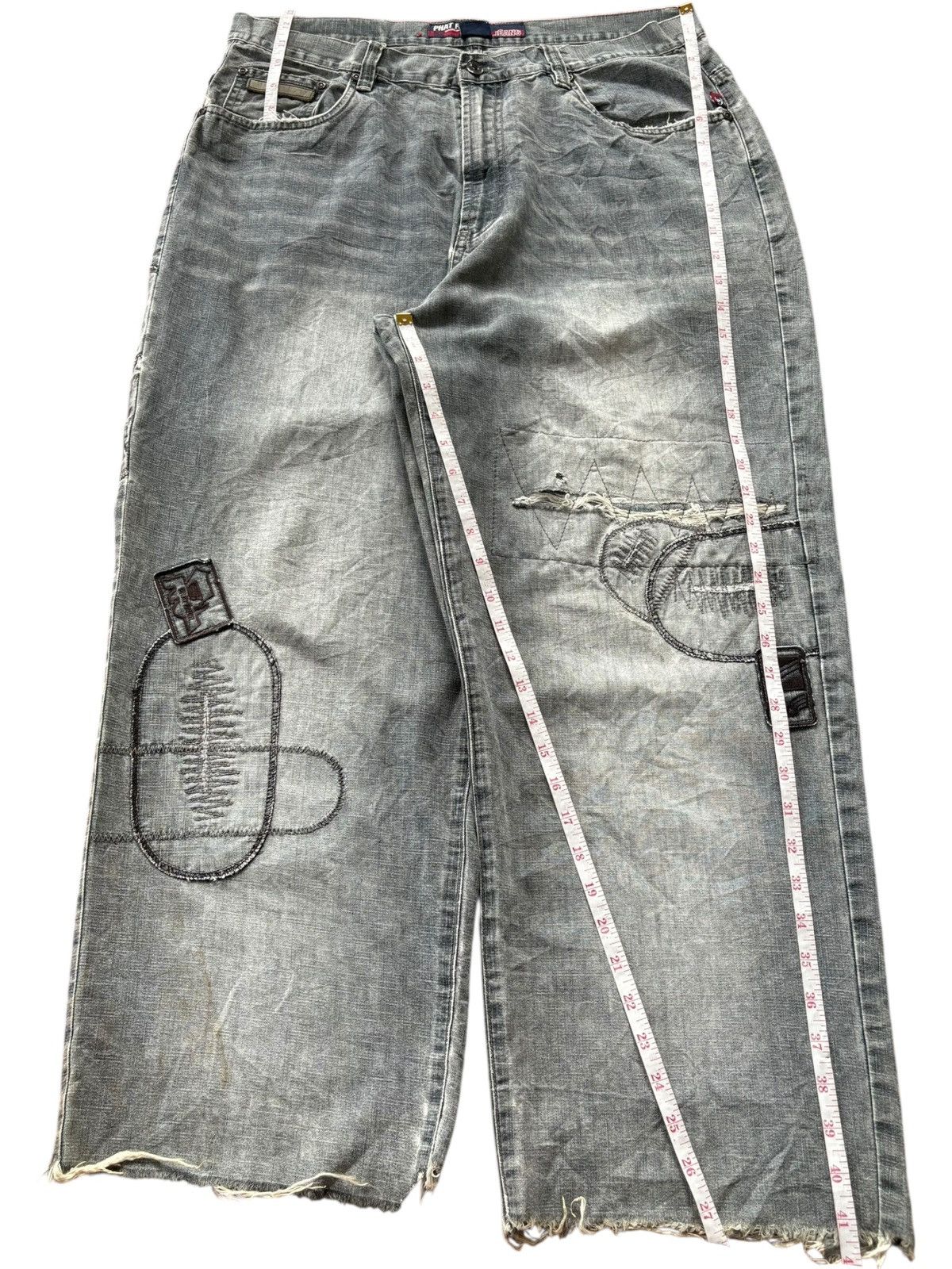 Phat Farm Vintage Phat Farm Patch Distress Baggy Jeans Size US 35 - 7 Thumbnail