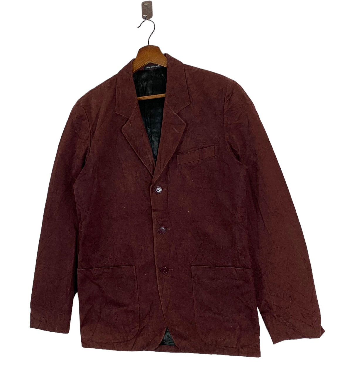 Designer × agnes b. Vintage Agnes B Homme Paris Maroon Button Jacket Size US M / EU 48-50 / 2 - 2 Thumbnail