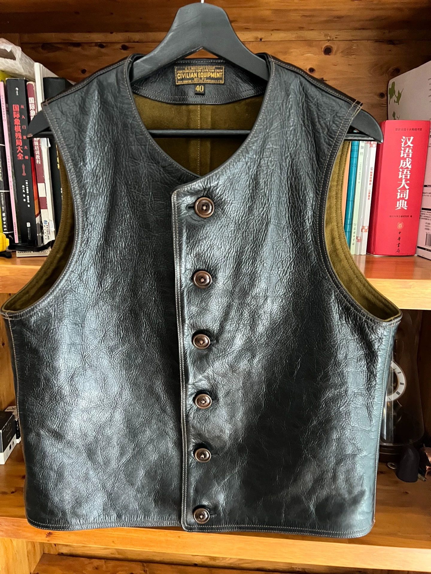 Freewheelers Freewheelers Vintage Black Horsehide Vest 40 (US) Near New Size US XXS / EU 40 - 4 Thumbnail