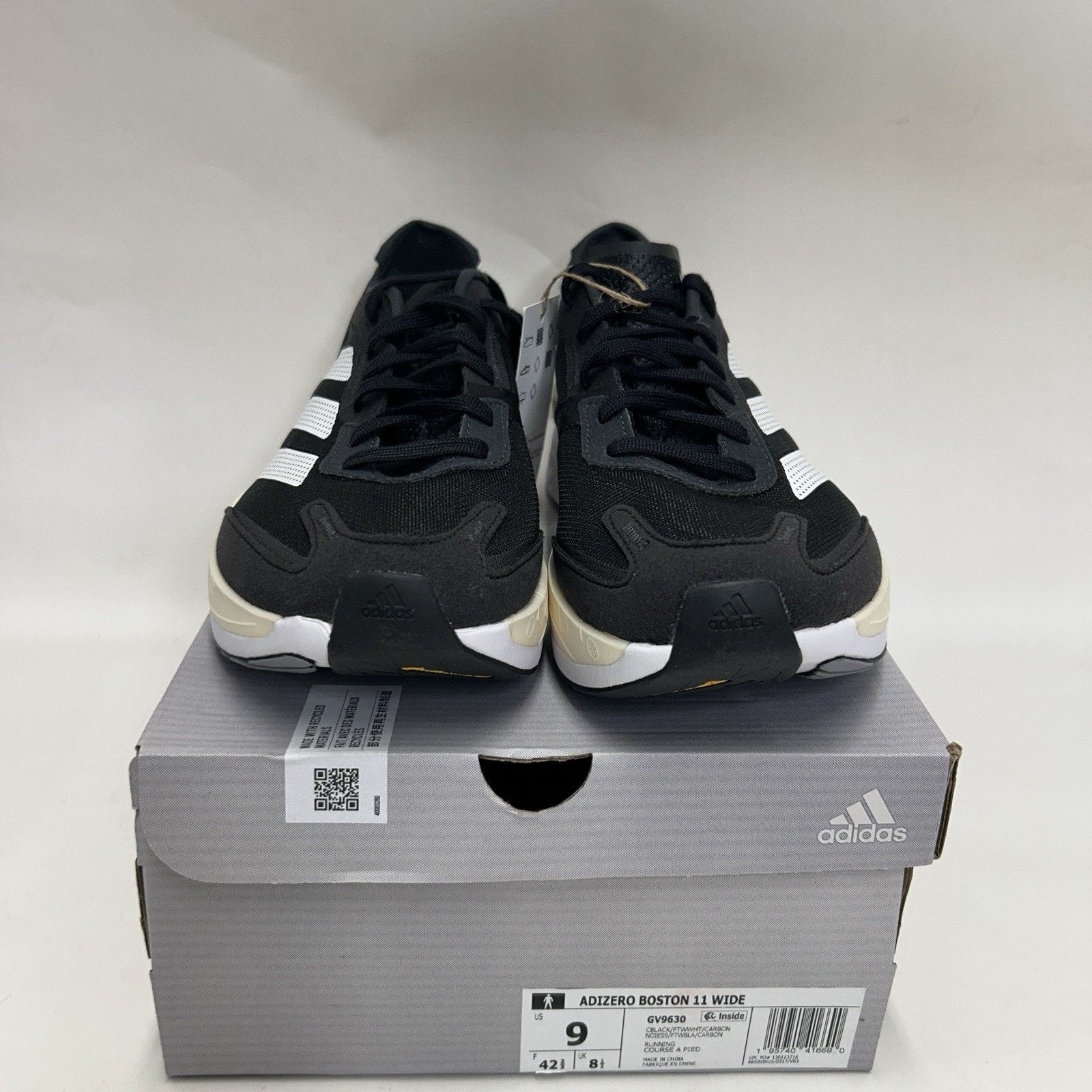 Adidas Adidas Adizero Boston 11 Wide Running Shoes “Black White” Size US 9 / EU 42 - 2 Thumbnail