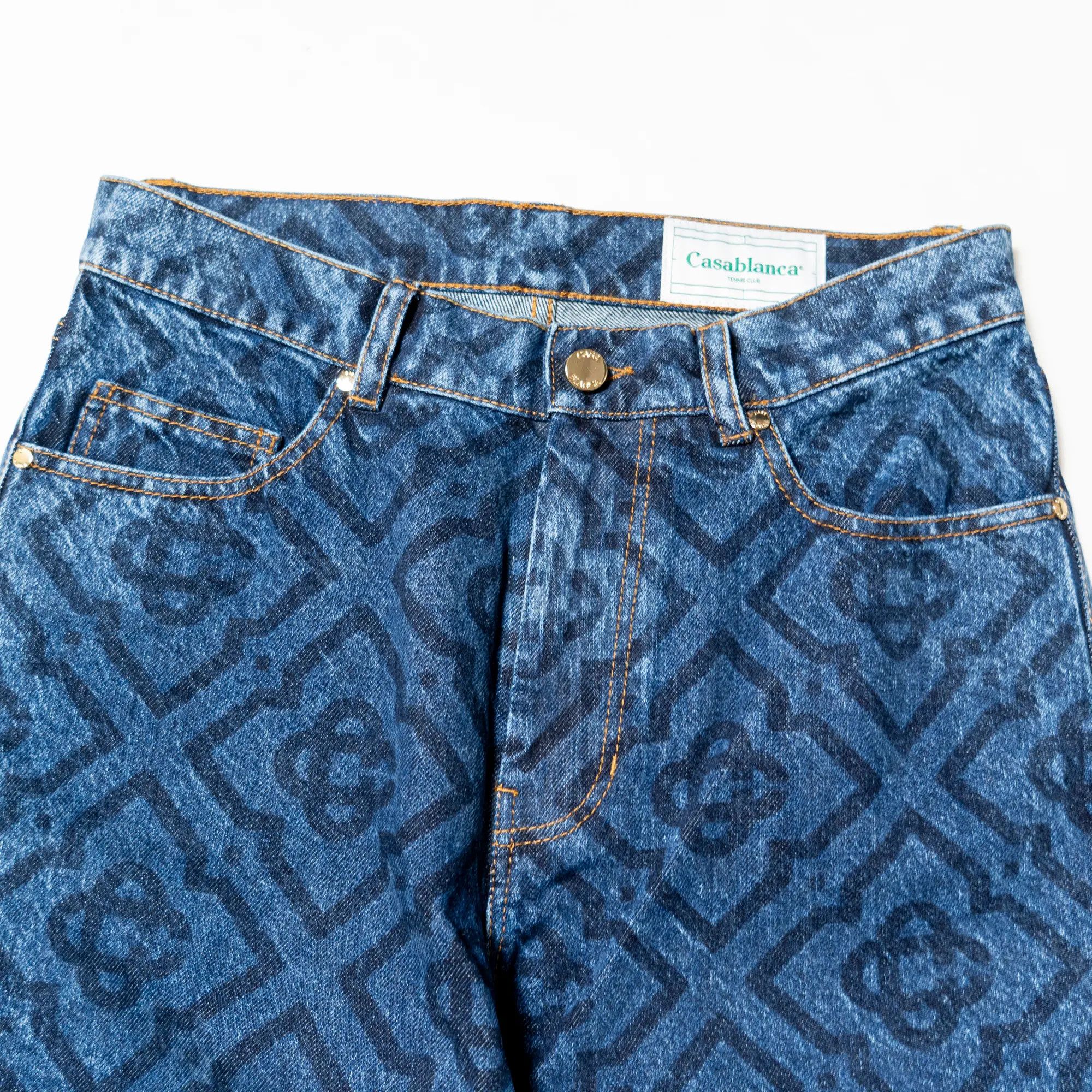 Casablanca o1mle0326 Denim Jeans Laser Monogram in Dark Blue Size US 34 / EU 50 - 3 Thumbnail