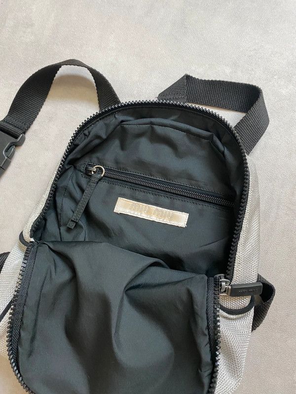 Miu Miu Miu Miu Backpack Mesh White Nylon Sport Top 1999 Bag EX0146 Size ONE SIZE - 6 Thumbnail