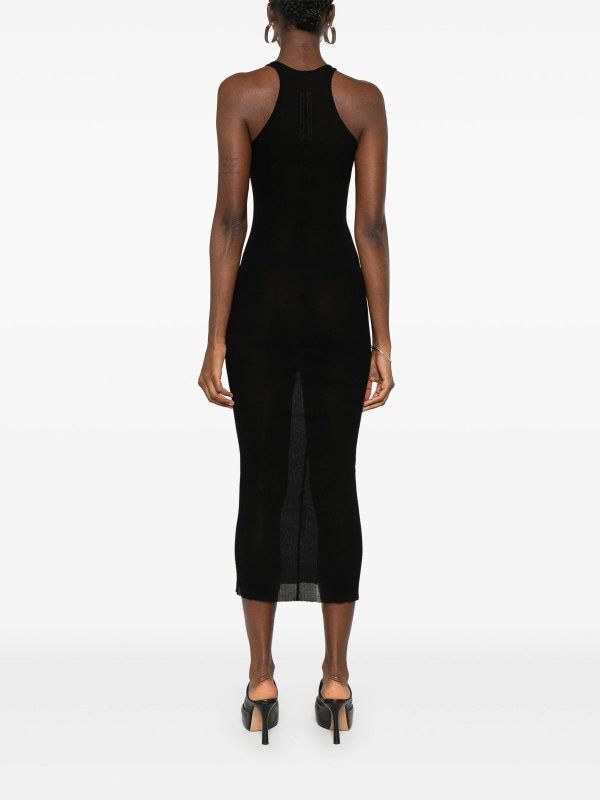 Rick Owens o1y0126 Midi Dress in Black Size S / US 4 / IT 40 - 3 Thumbnail