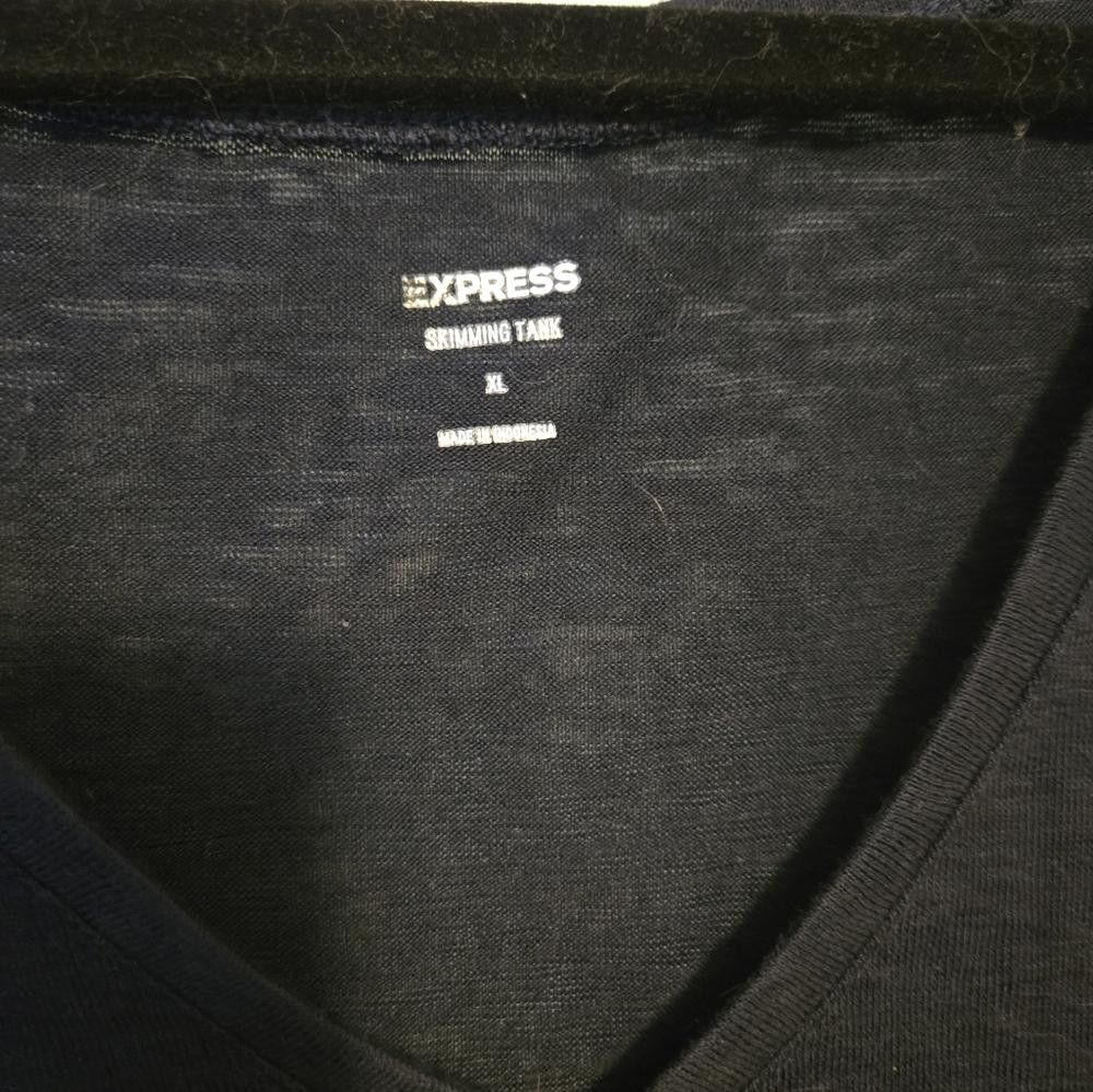 Express Express Navy V Neck Tank Size XL / US 12-14 / IT 48-50 - 2 Thumbnail
