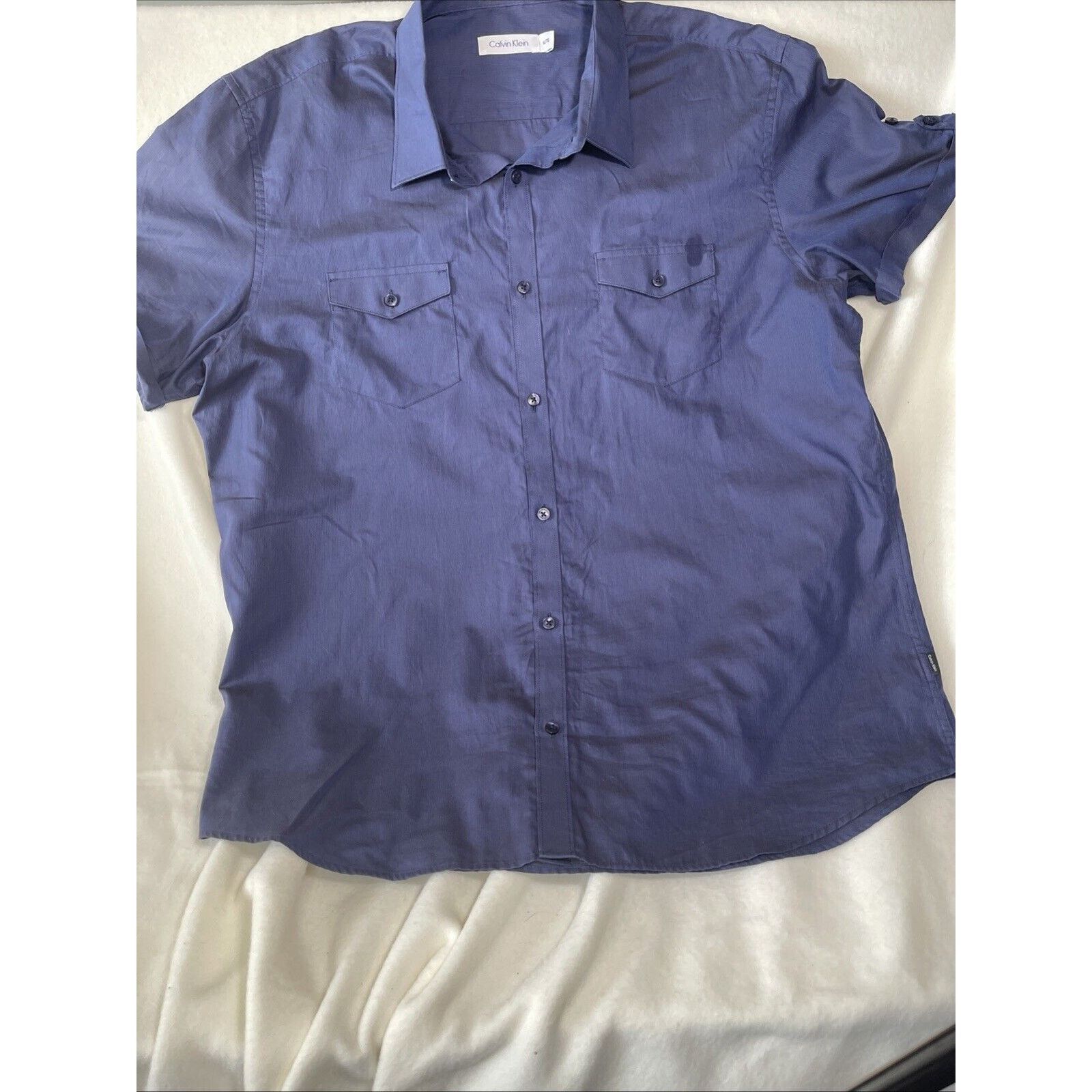 Calvin Klein CALVIN KLEIN Men's Short SLV Button-Front Shirt size XL/ TG Size US XL / EU 56 / 4 - 1 Thumbnail