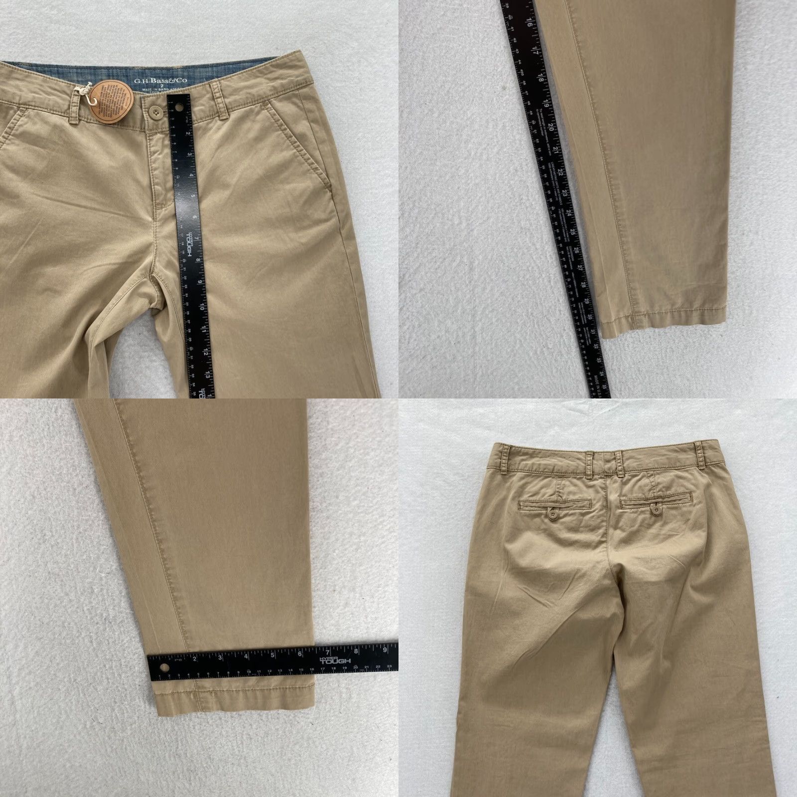 Vintage G.H. Bass & Co Pants Women's 2 Brown Slim Fit Straight Leg Chino Pant Low Rise Size 26" / US 2 / IT 38 - 8 Thumbnail