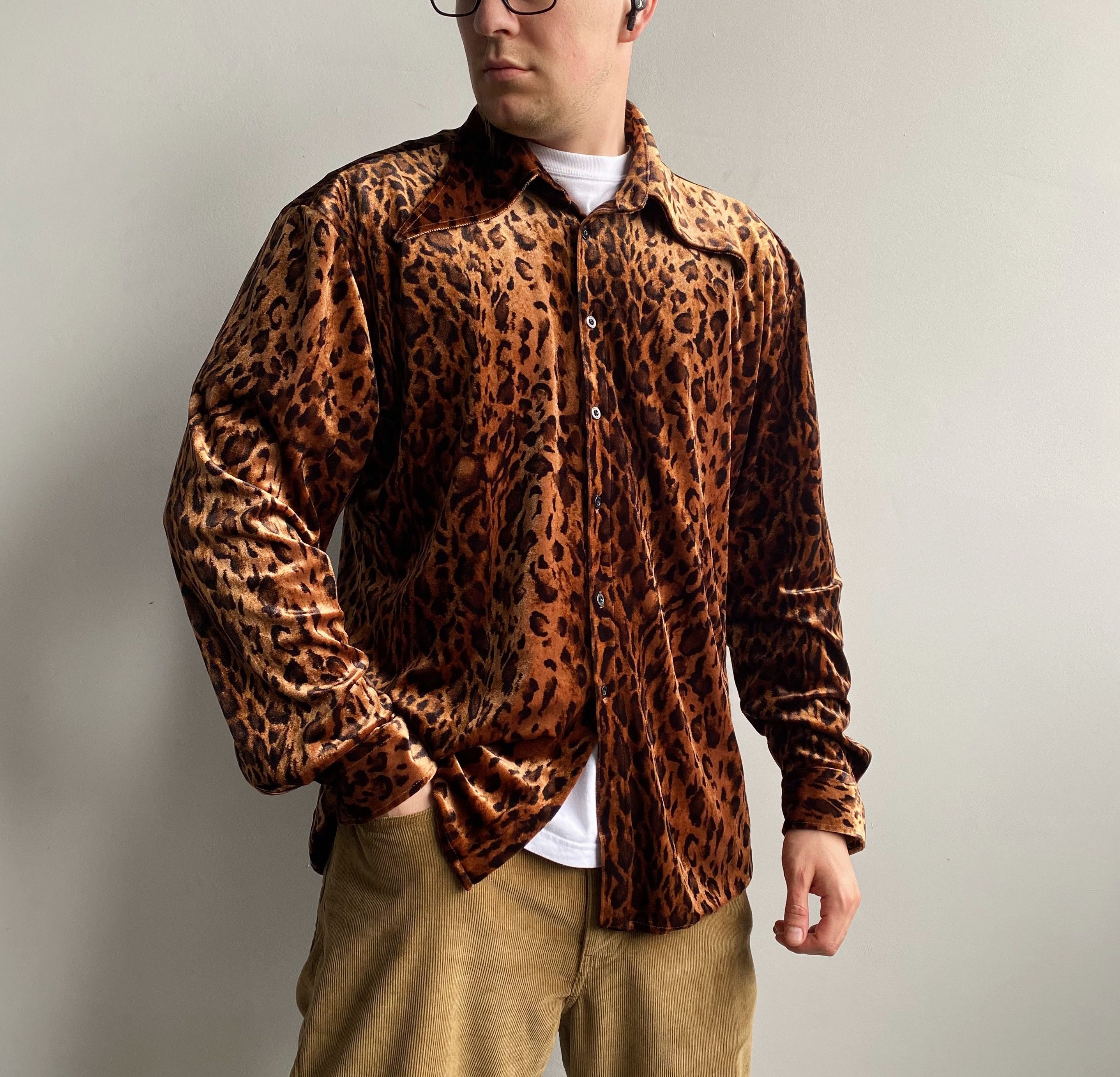 PHIX Rust Leopard Dagger Collar Velvet Size XXL rrp195$
