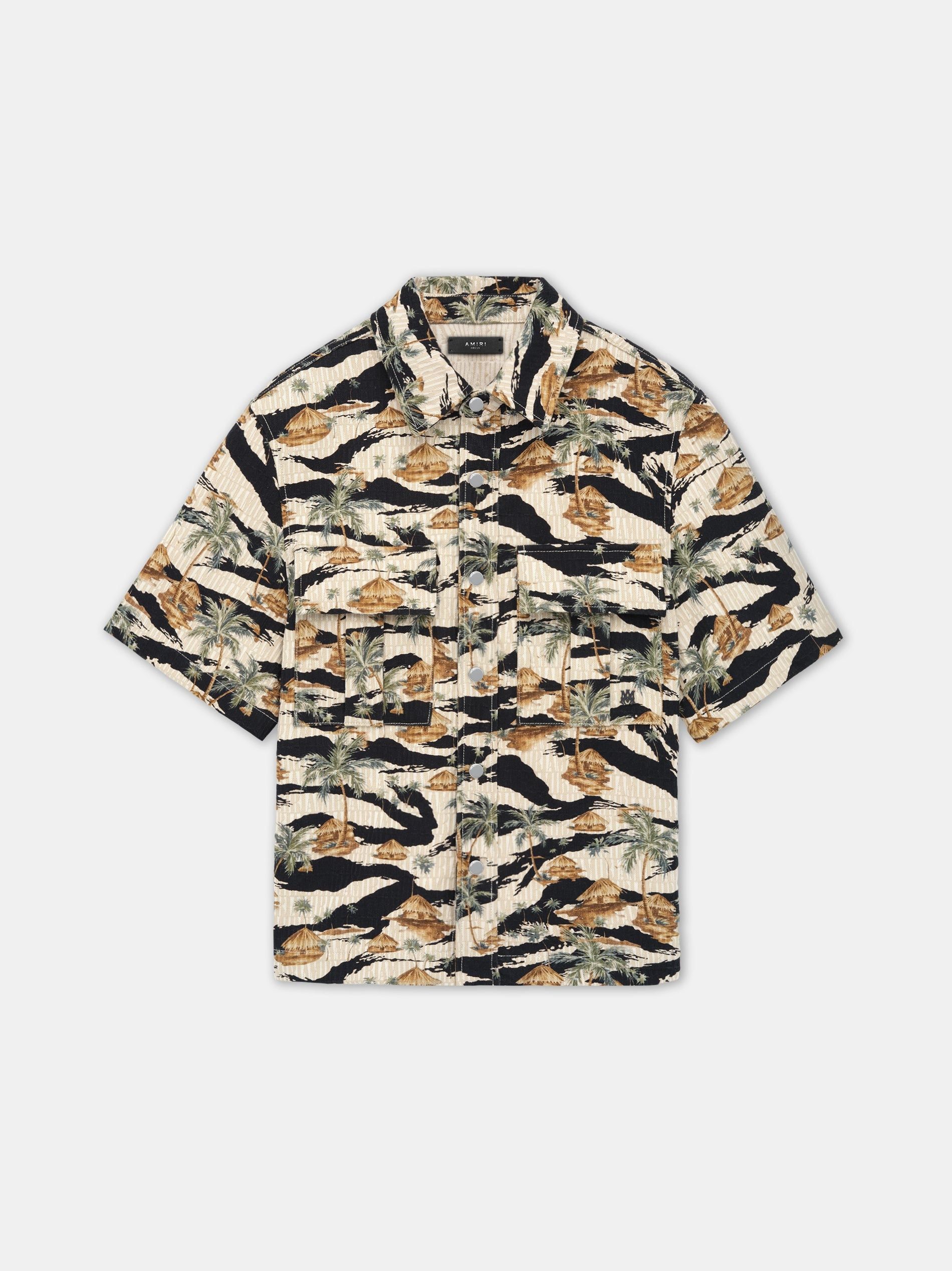 Amiri o1s1wg110725 Repeat Palm Camp Shirt in Multicolor Size US M / EU 48-50 / 2 - 1 Thumbnail