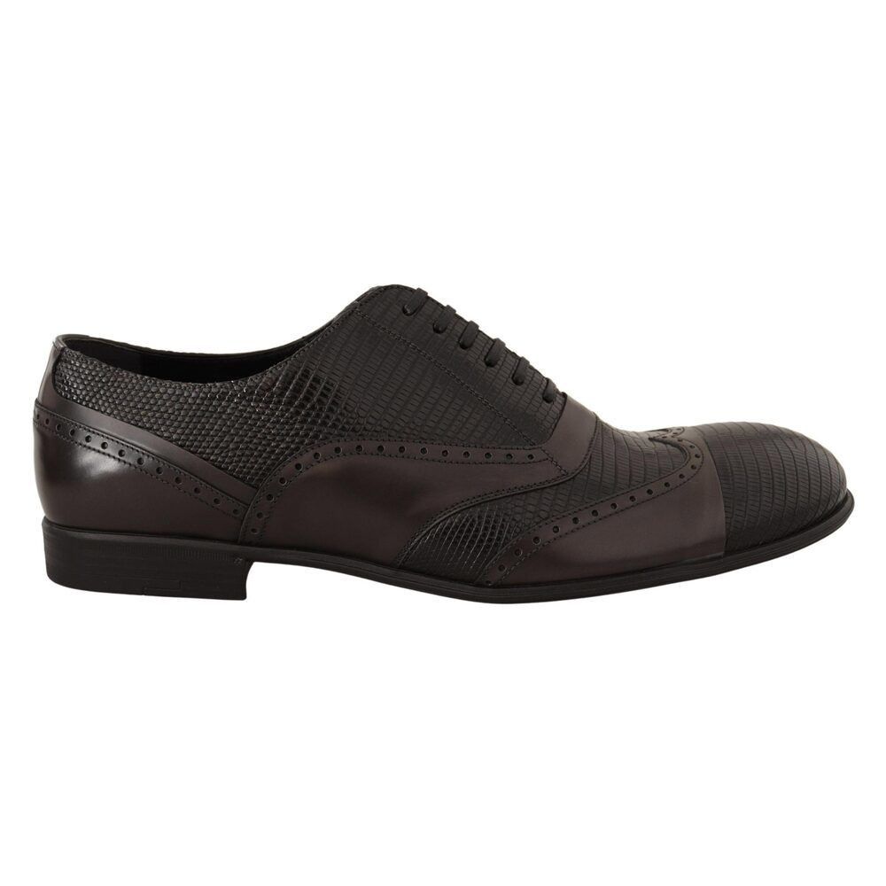 Dolce & Gabbana Dolce & Gabbana Elegant Brown Lizard Leather Oxford Shoes Size US 11 / EU 44 - 1 Thumbnail
