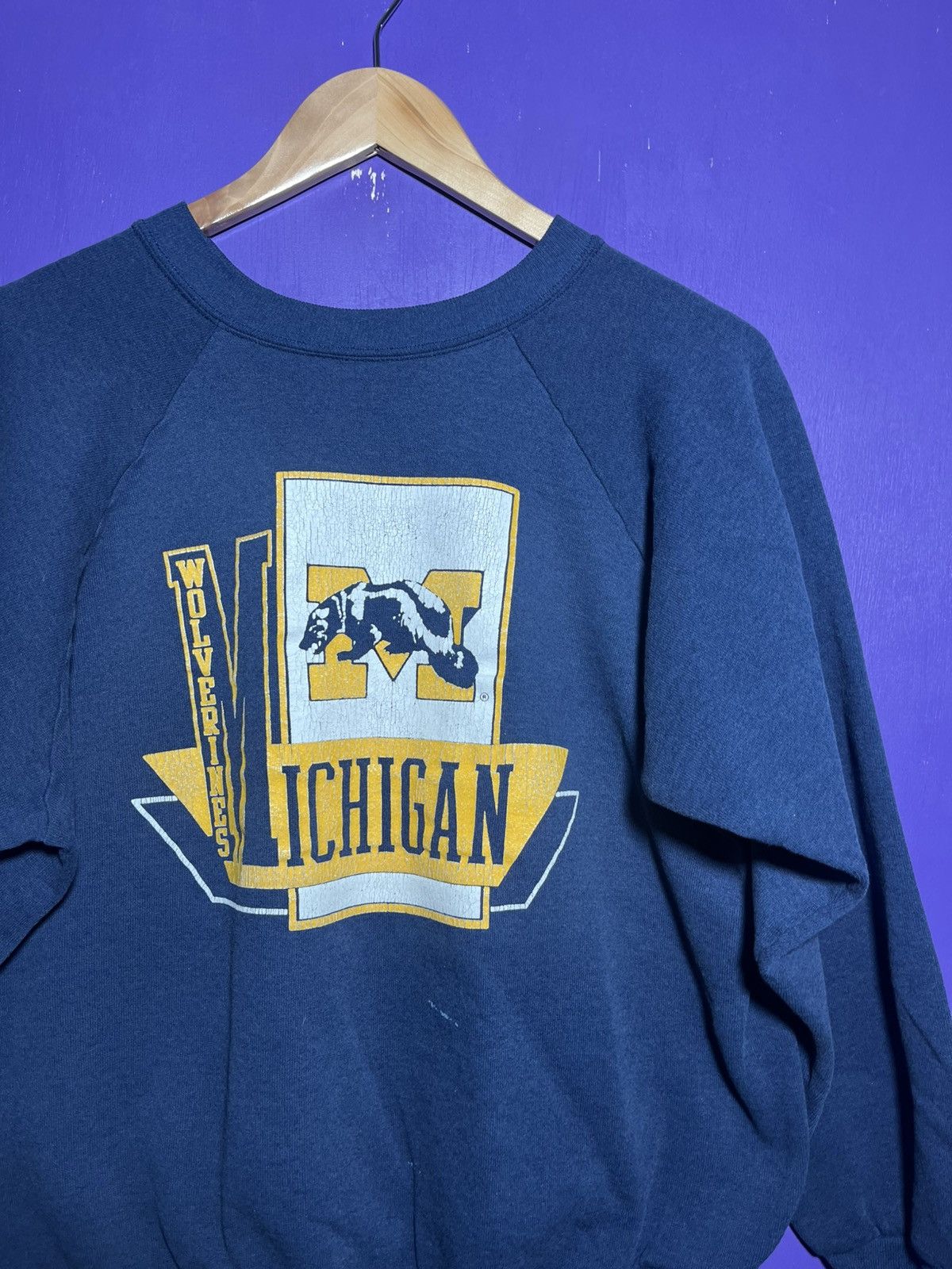 Vintage Vintage 80s Michigan wolverines logo crewneck Size US M / EU 48-50 / 2 - 3 Thumbnail