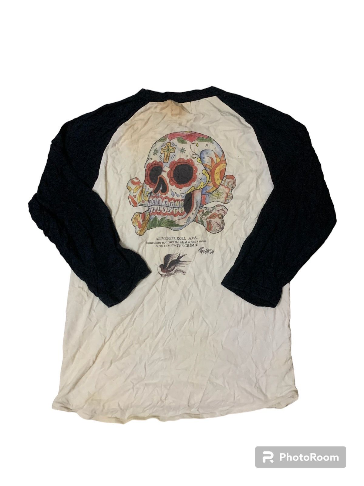 Japanese Brand Ed Hardy Insipred Faith Trust 3 Quarter Tee Size US M / EU 48-50 / 2 - 1 Thumbnail