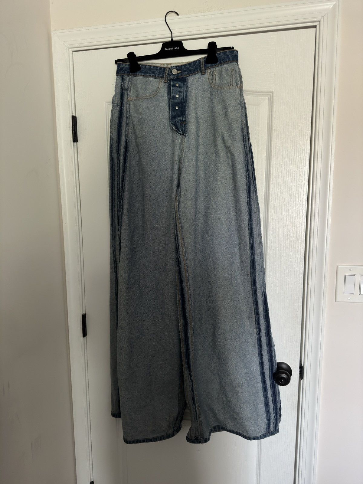 Pre-owned Vetements Baggy Inside Out Jeans In Blue