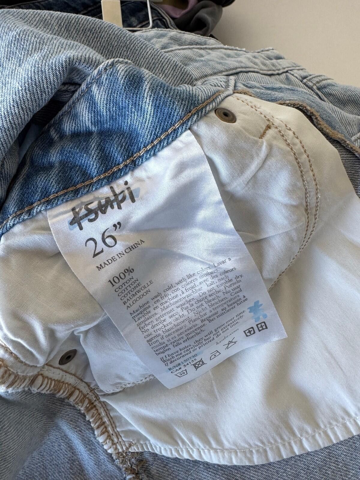 Ksubi new Ksubi womens denim short mini rap skirt 26 8 blue rollin Size 42" / US 20 - 7 Thumbnail