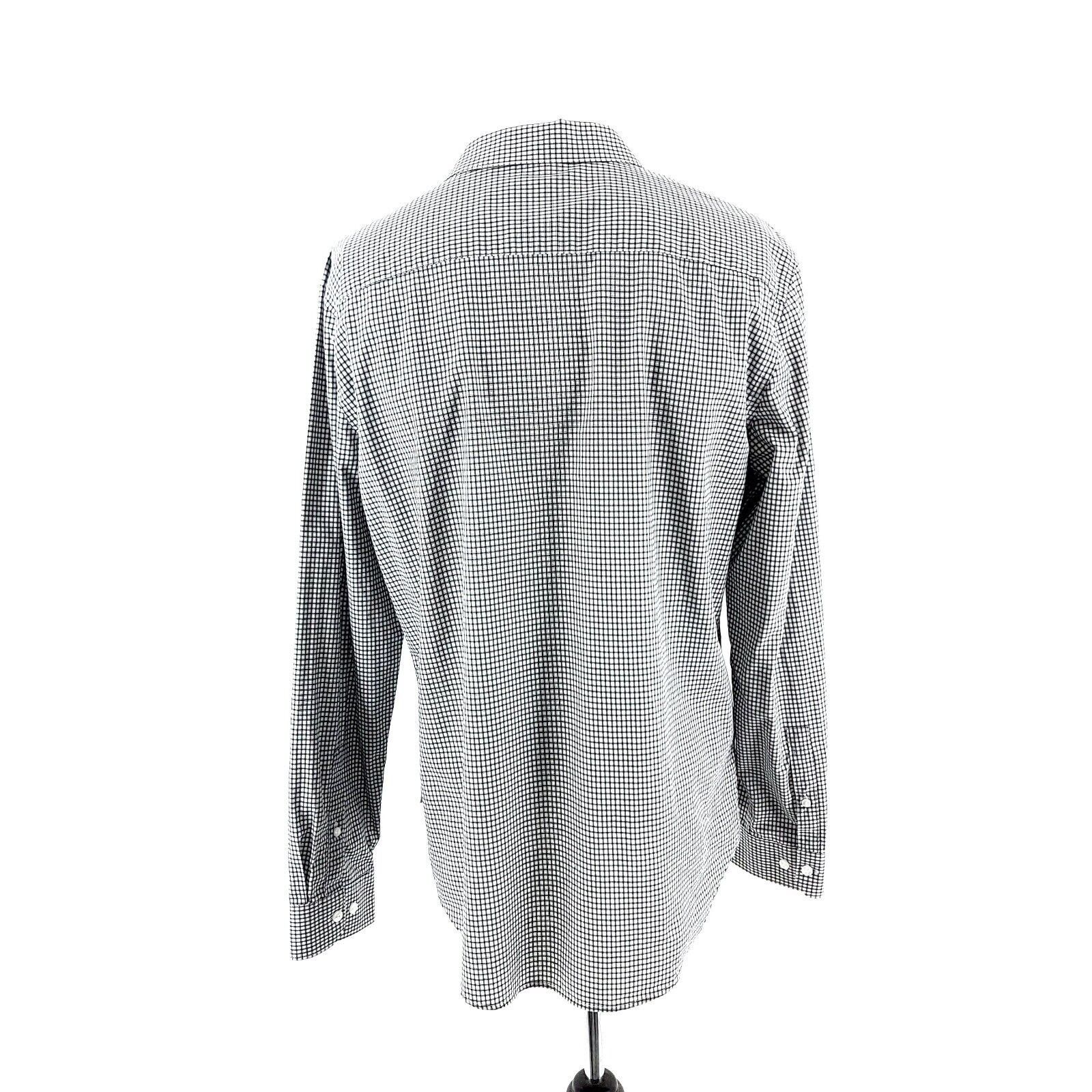 Calvin Klein Calvin Klein Slim Fit Large Cotton White Black Plaid Button Size US L / EU 52-54 / 3 - 5 Thumbnail