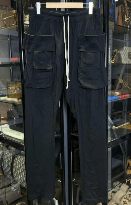Rick Owens Drkshdw Rick Owens DRKSHDW Black Drawstring Cargo Sweatpants Size US 32 / EU 48 - 5 Thumbnail