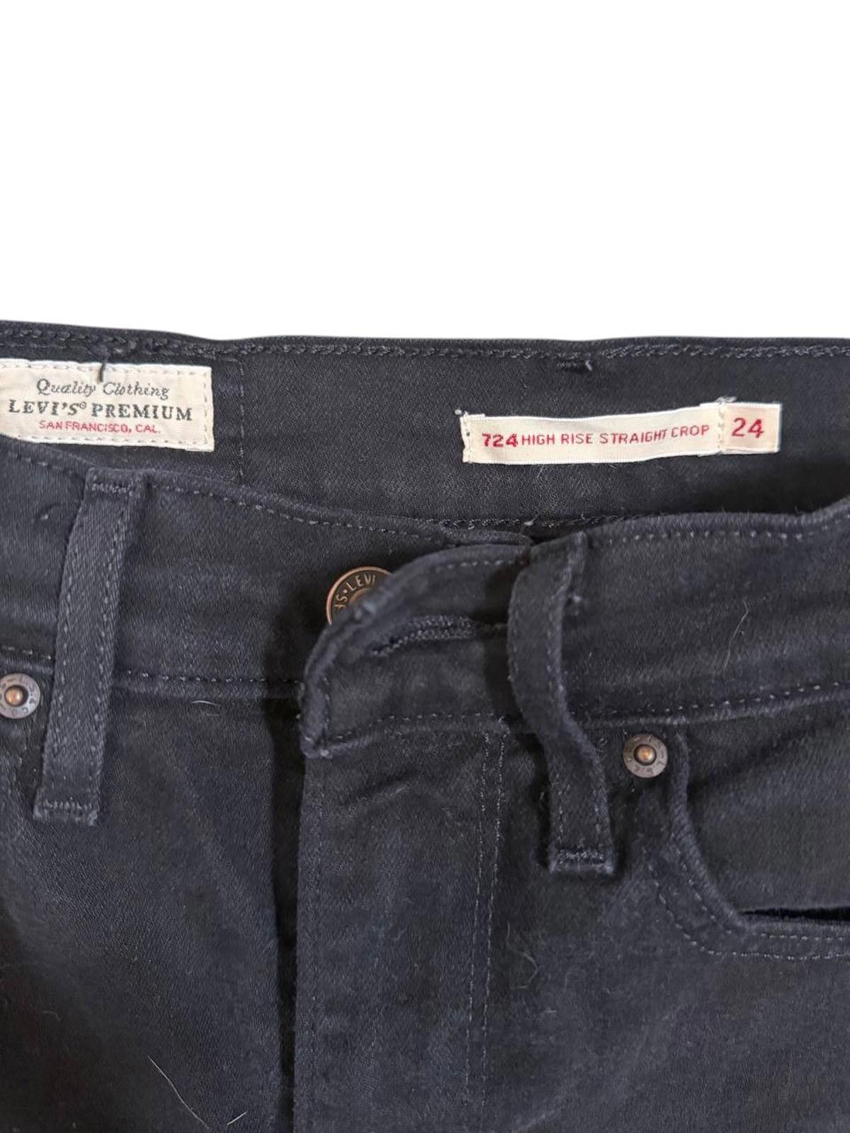Other Levi’s Premium 724 Straight Crop Jeans – Black – Size 24 Size 24" / US 00 / IT 34 - 4 Thumbnail