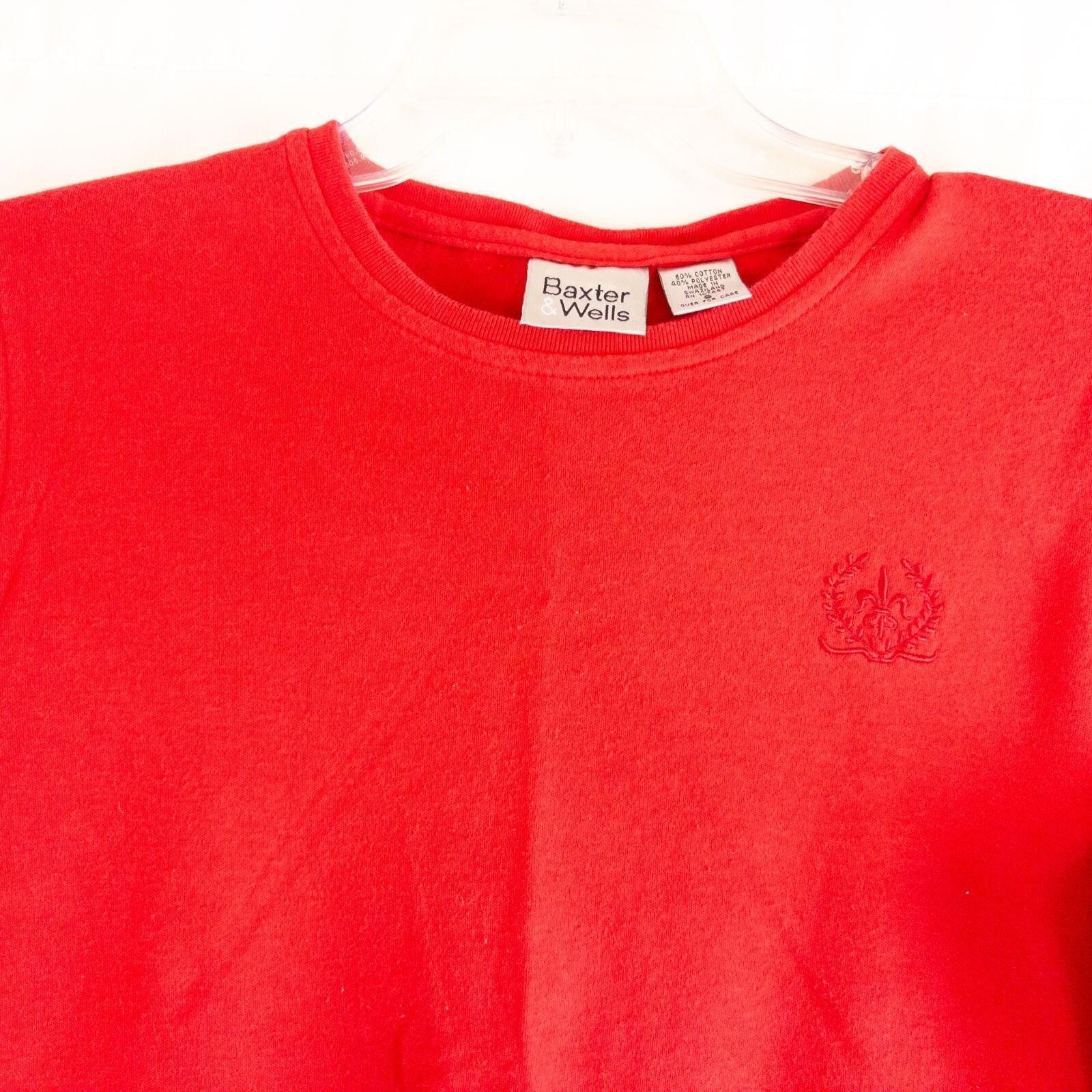 Other Baxter & Wells Vintage Red Solid T-Shirt Womens Small Size S / US 4 / IT 40 - 3 Thumbnail