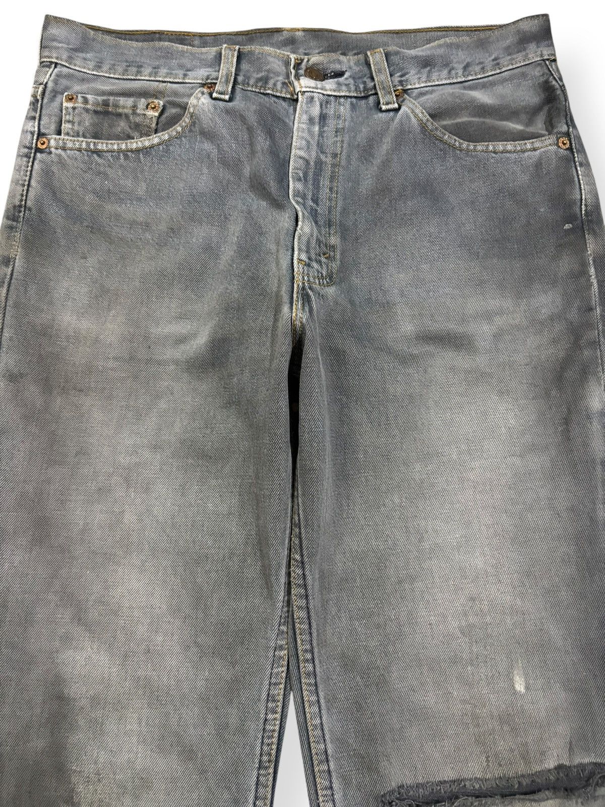 Levi's Vintage 90s Levis 517 Blue-Gray Faded Flare Distressed Jeans Size US 33 - 3 Thumbnail