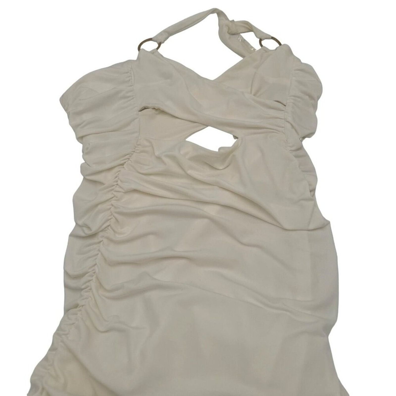 Other Nookie Riley Ring Midi Dress Ivory Lined Ruched Small Size S / US 4 / IT 40 - 15 Thumbnail