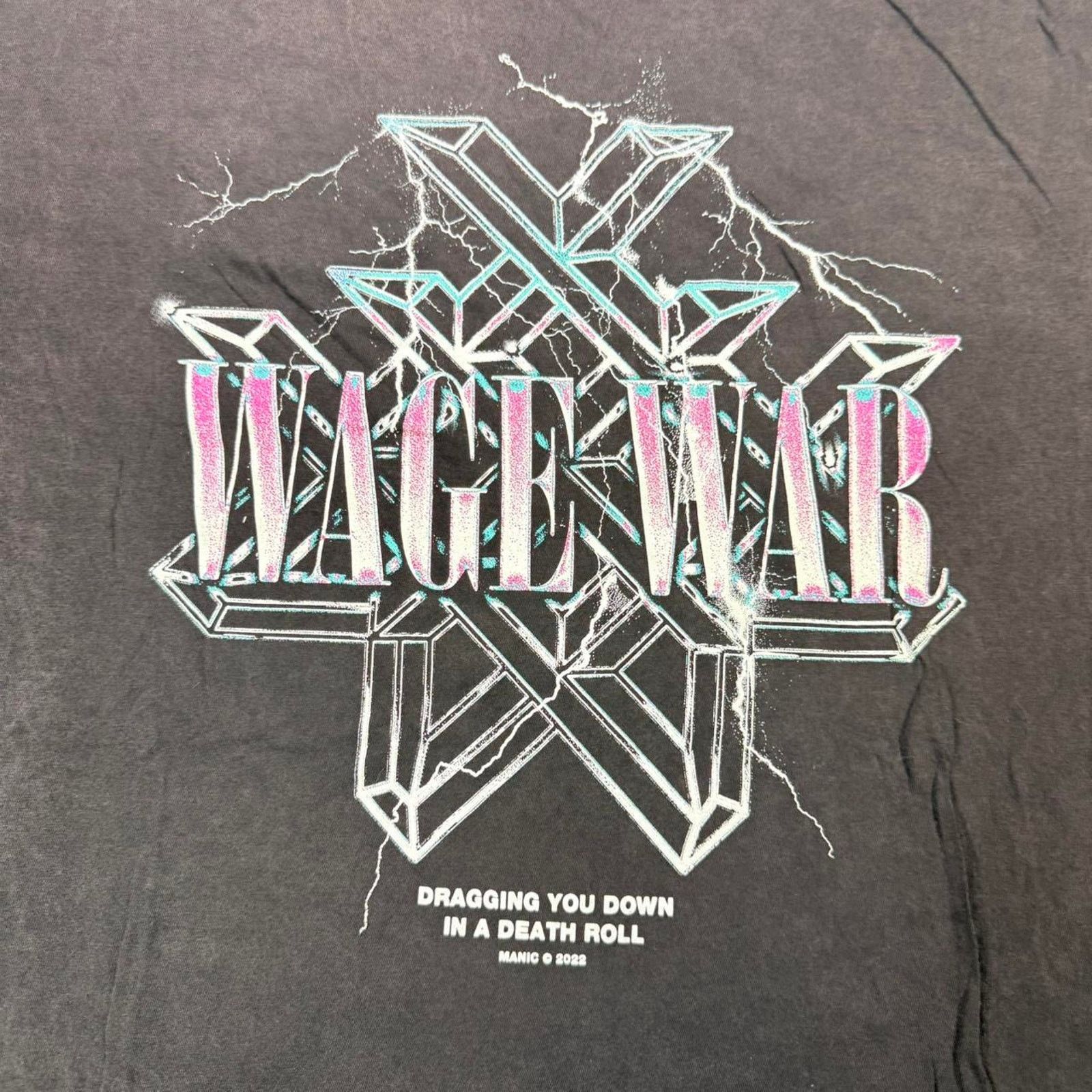 Comfort Colors Wage War “Dragging you down in a deathroll” Heavy Metal Tee Size US XXL / EU 58 / 5 - 6 Thumbnail
