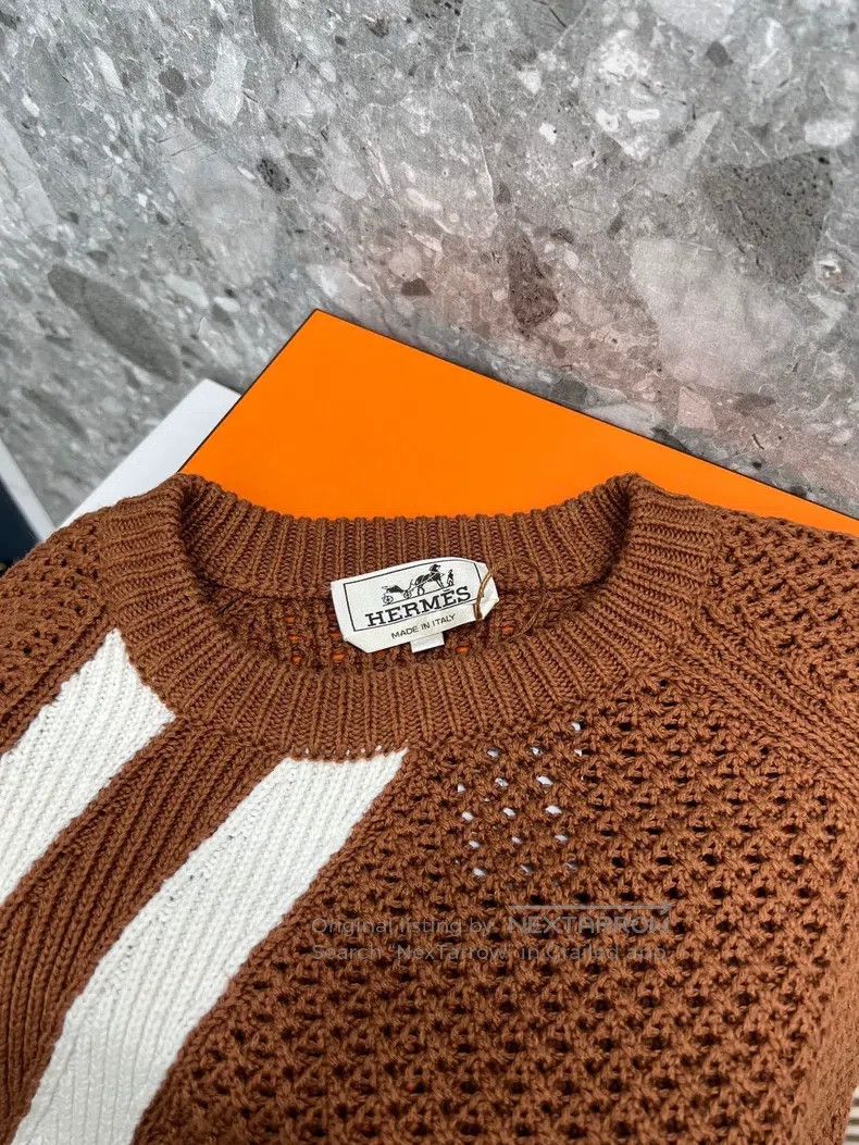 Hermes Hermes Coarse-Knit Sweater, Cashmere + Sea Island Cotton Size US S / EU 44-46 / 1 - 6 Thumbnail