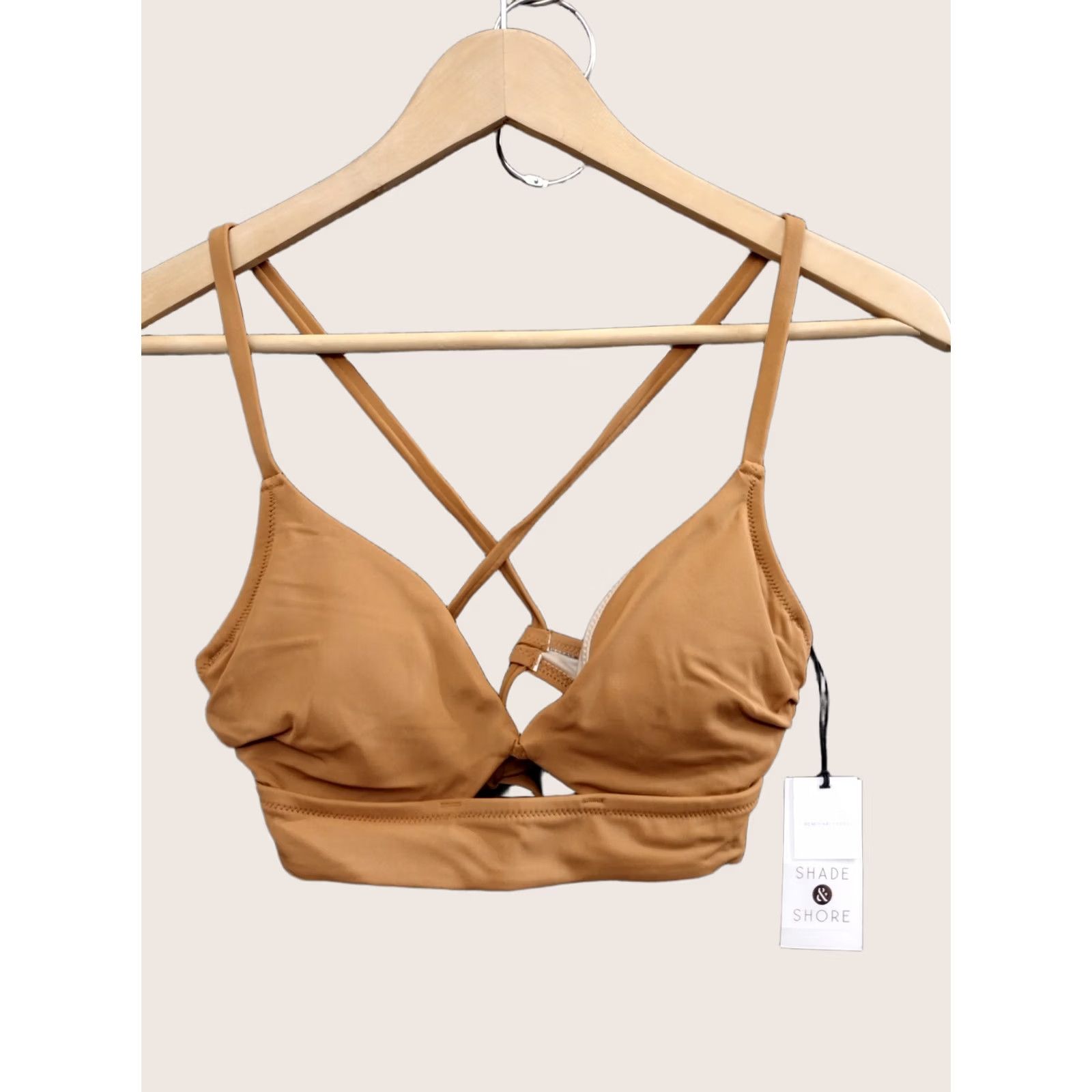 Vintage Shade & Shore Bikini Top Shade & Shore Brown Key Hole Spaghetti Bikini Top Padded 32B Women Adults XS-? Size XXS / US 00 / IT 34 - 1 Thumbnail