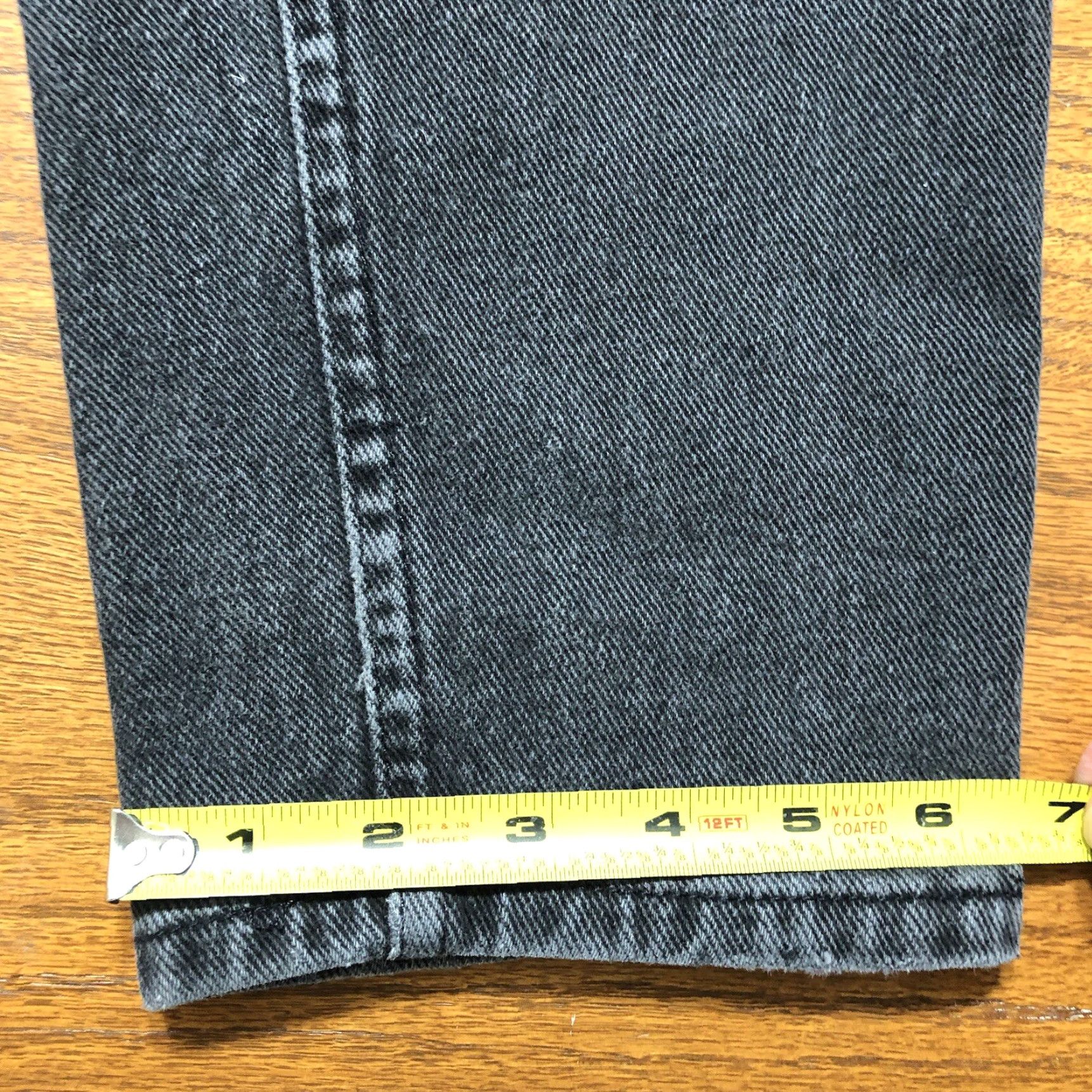 Lee VTG Lee Jeans Womens 27x33 Mom High Rise Black Distressed Denim Western Logo 5-Pocket Regular Rise USA Cowgirl 80s 90s Mens? Wait. Size 27" / US 4 / IT 40 - 7 Thumbnail