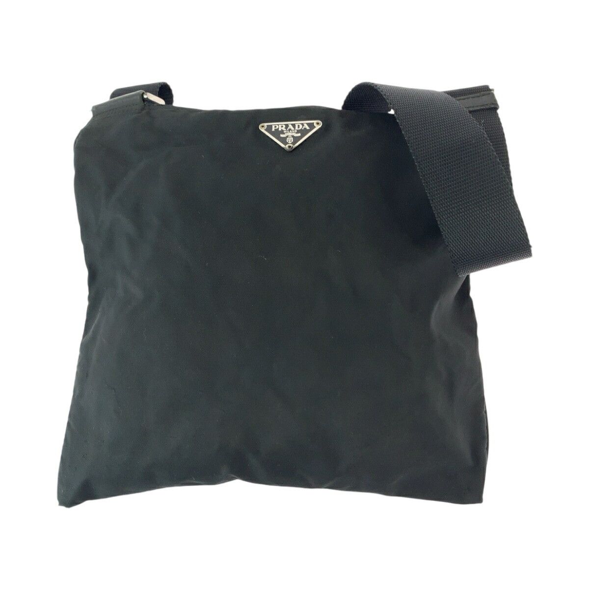 Prada Prada Tessuto Triangle Logo Plate Nylon Shoulder Bag Others Crossbody Bag in Black, Men's