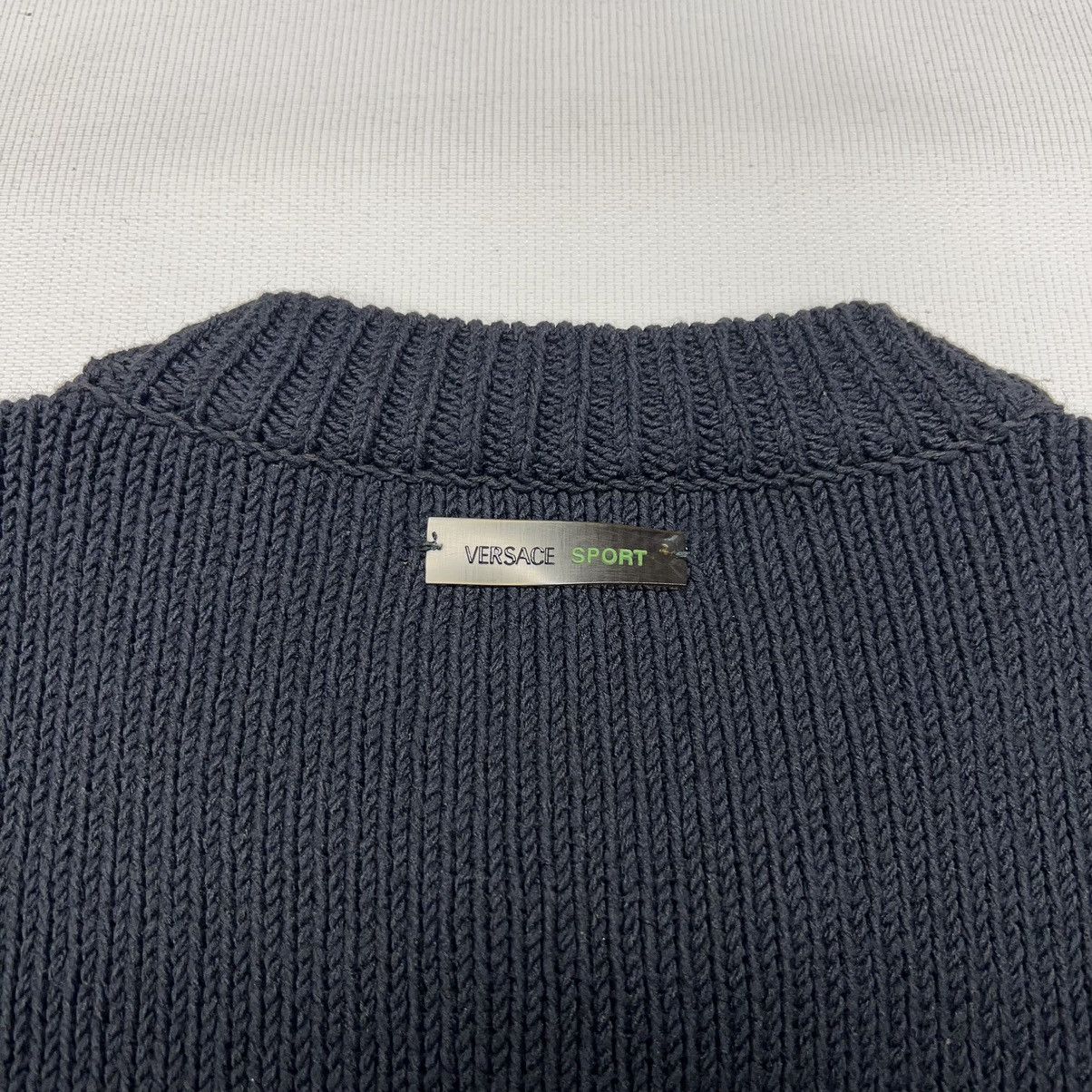 Versace × Vintage VTG Versace Sport Sweater Black Knit Alias V Neck Pullover Size US XL / EU 56 / 4 - 10 Thumbnail
