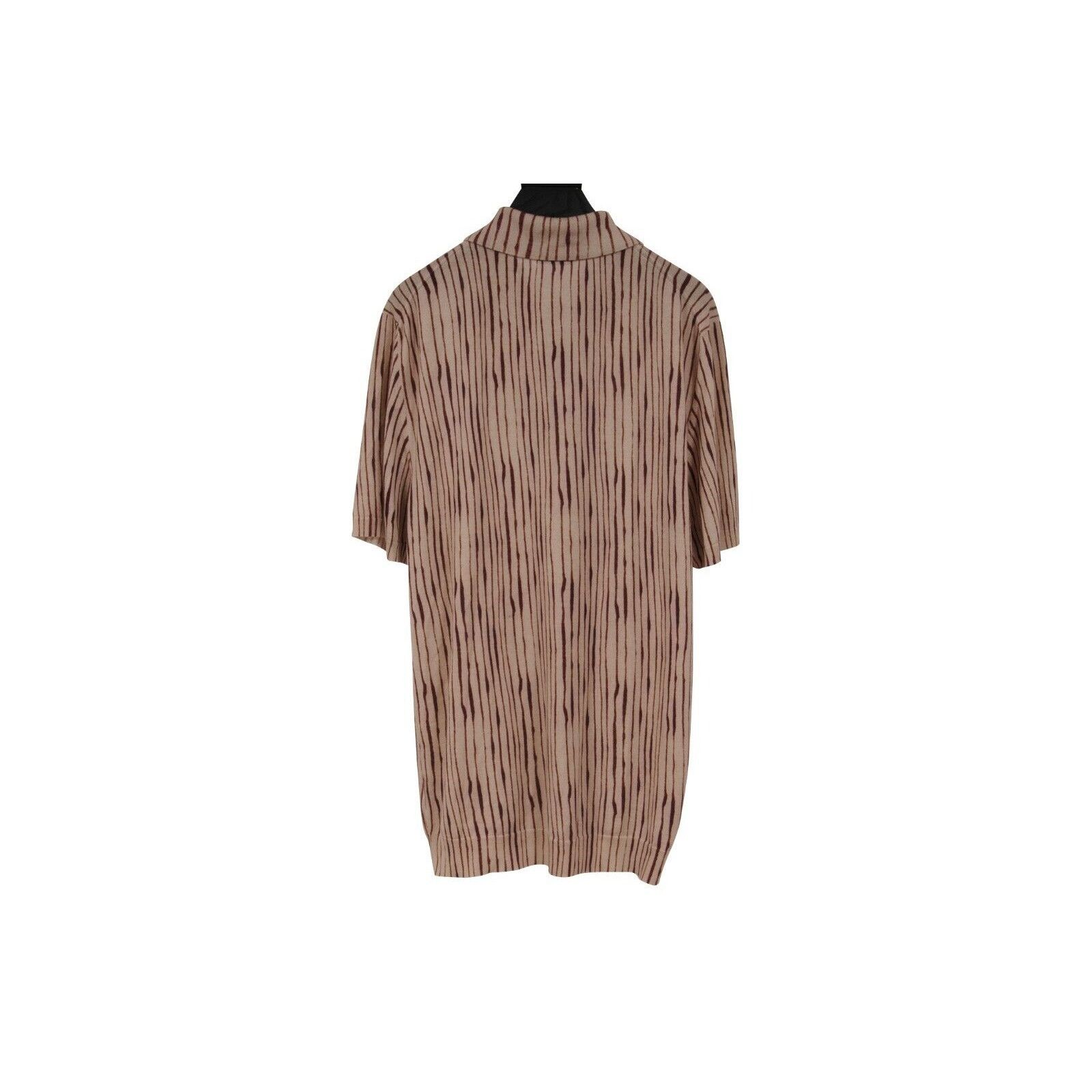 Bottega Veneta Striped Polo Shirt IT 54 Brown Red Size US L / EU 52-54 / 3 - 2 Thumbnail
