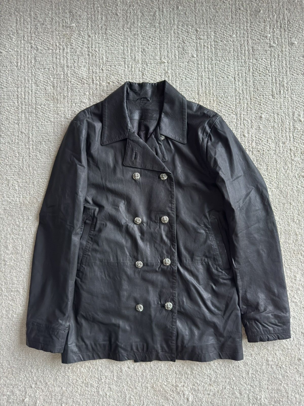 Chrome Hearts Chrome Hearts JVP black leather double-breasted trench coat Size US L / EU 52-54 / 3 - 1 Thumbnail