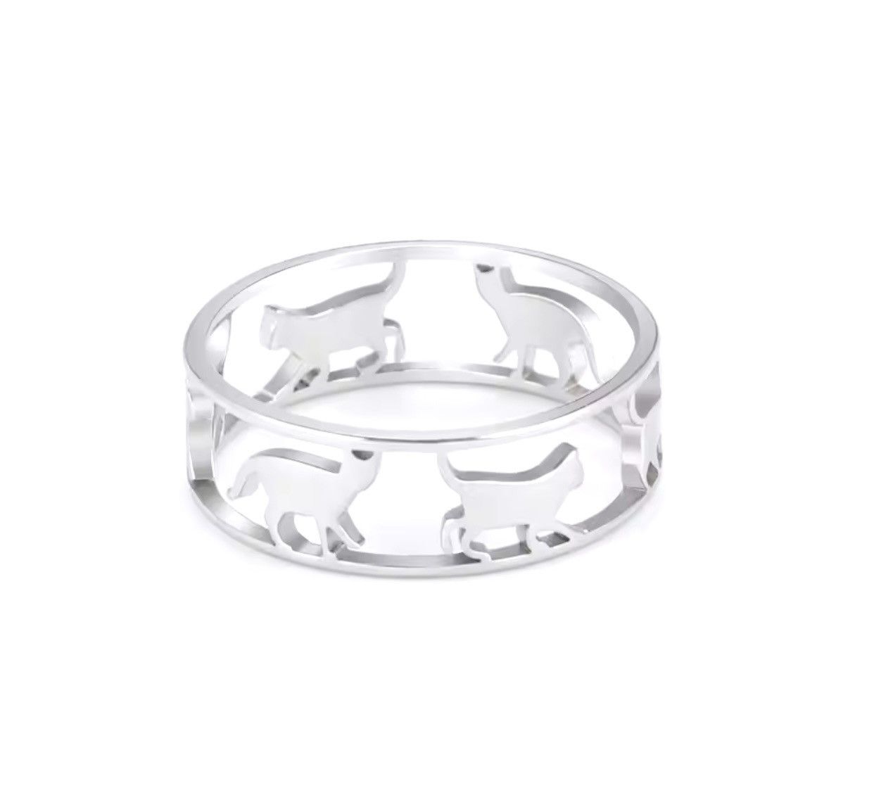 Jewelry × Vintage Hollow Walking Cats Ring Size ONE SIZE - 4 Thumbnail