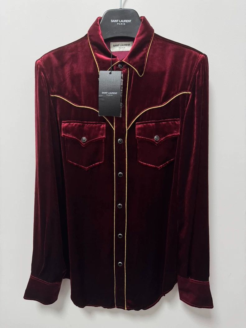 Saint Laurent Paris Saint laurent paris 16fw show style palace gold thread red Size US S / EU 44-46 / 1 - 1 Thumbnail
