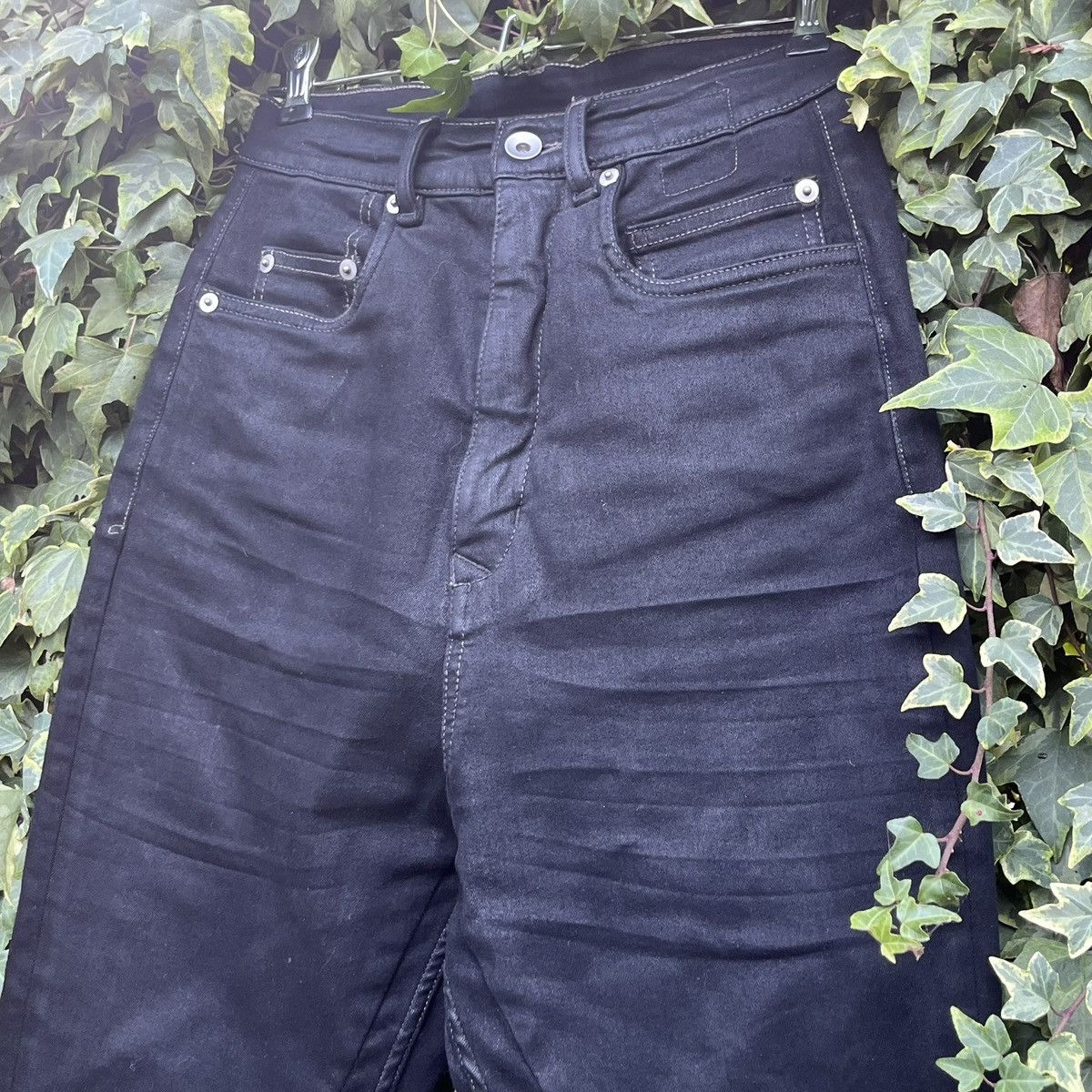 Rick Owens Black waxed Rick Owens bolan boot cut jeans Size US 28 / EU 44 - 3 Thumbnail