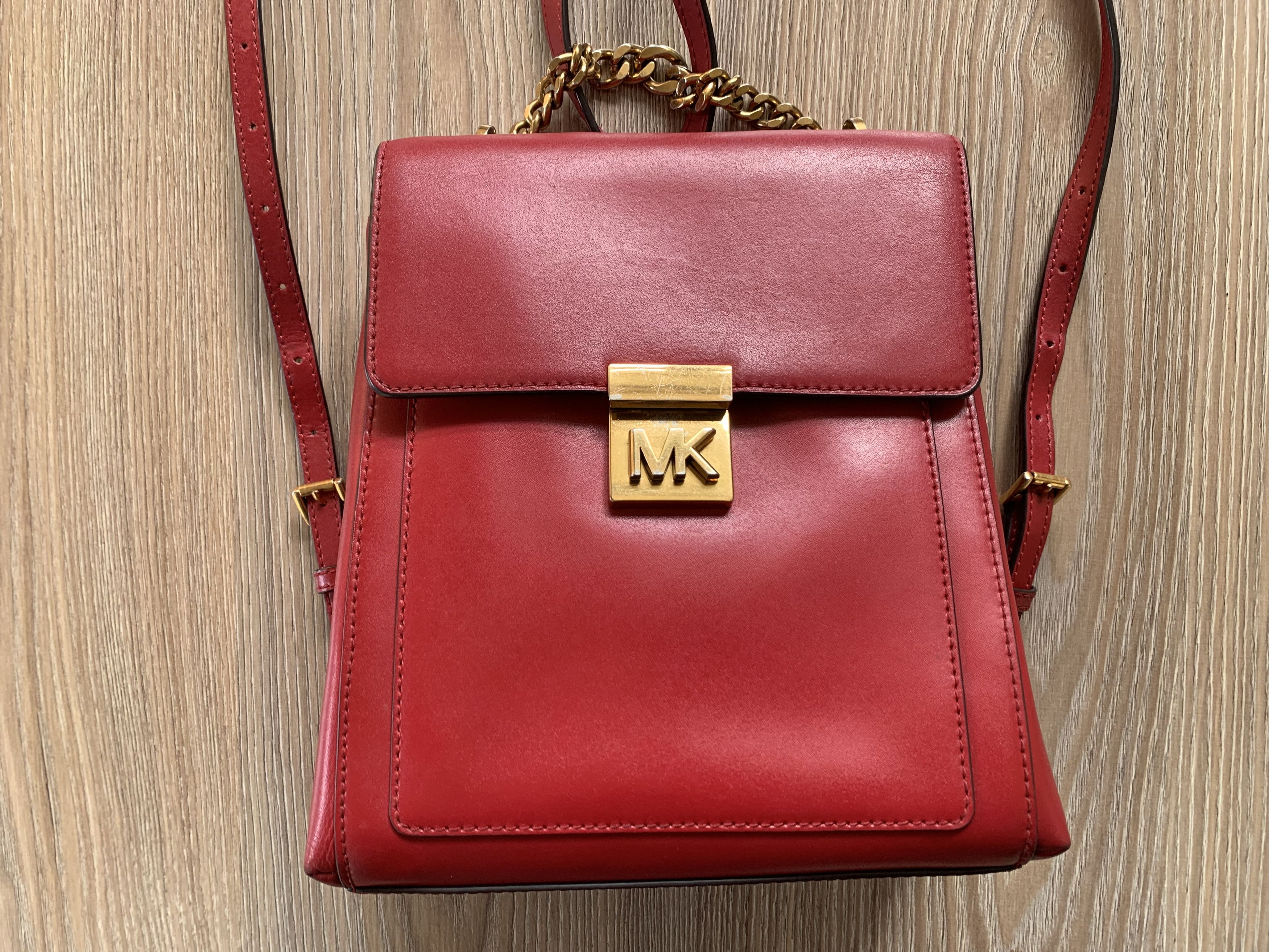 Michael Kors Michael Kors Red Leather Mindy Backpack Size ONE SIZE - 4 Thumbnail