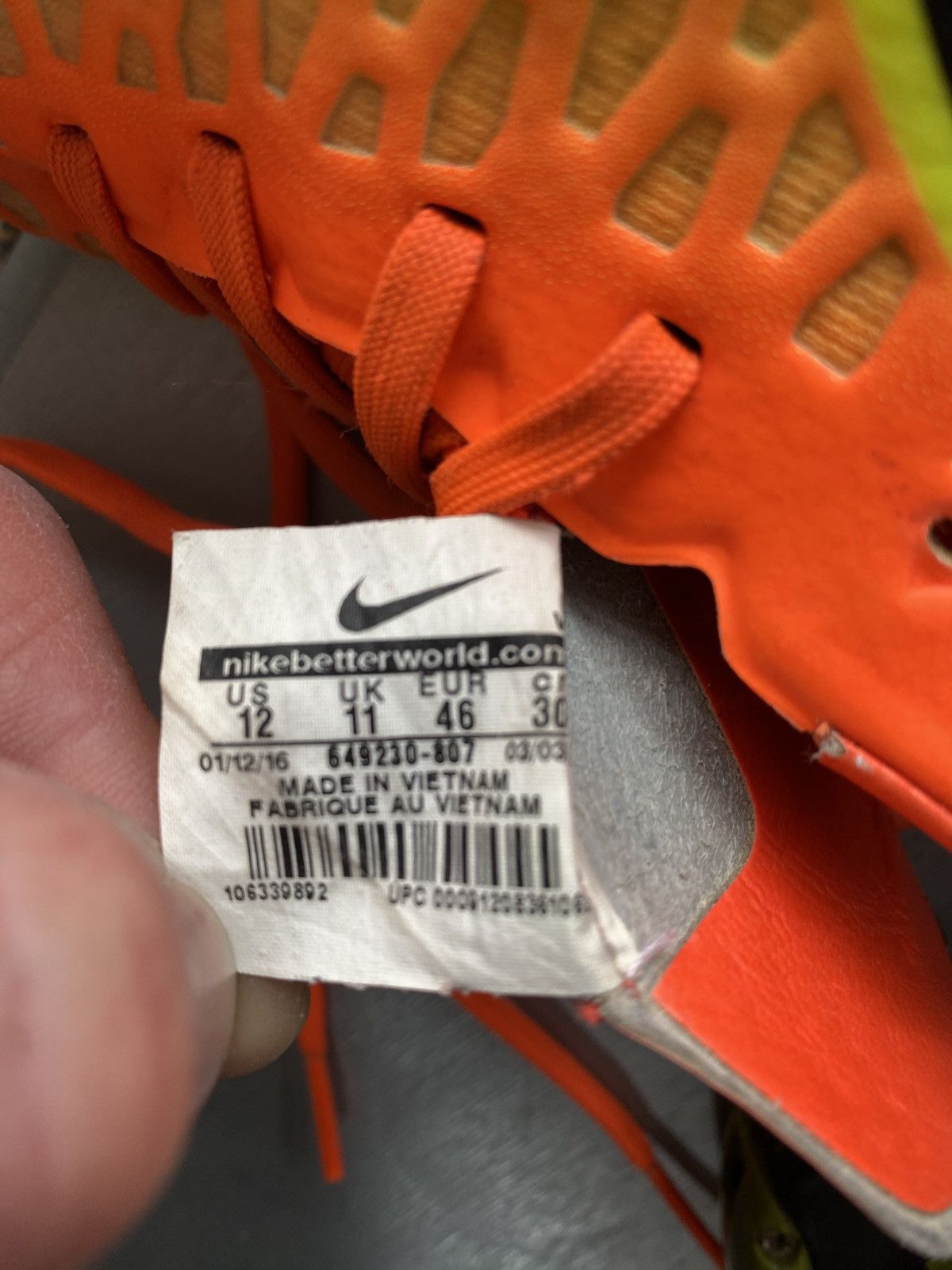 Nike Nike Magista Opus FG Elite Crimson Citrus Soccer Cleats Size US 12 / EU 45 - 8 Thumbnail