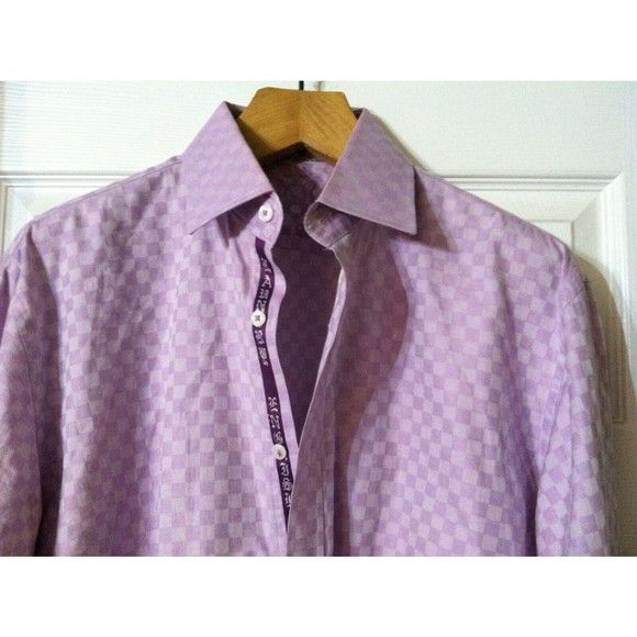 English Laundry ENGLISH LAUNDRY MENS LAVENDER COTTON CASUAL SHIRT 16.5/34-35 Size US L / EU 52-54 / 3 - 3 Thumbnail