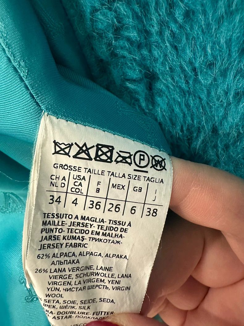 Max Mara Max Mara Teddy Lake Aqua Blue Mid-Length Coat Size M / US 6-8 / IT 42-44 - 3 Thumbnail