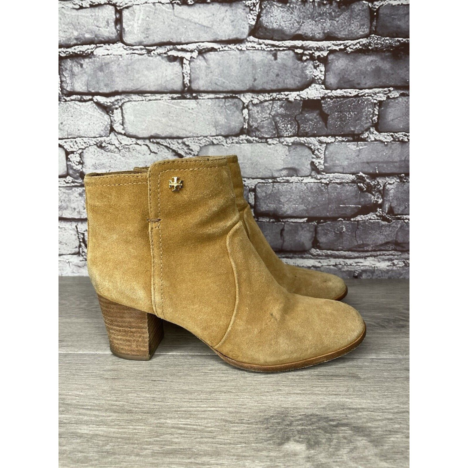 Tory Burch Tory Burch Tan Suede Leather Side Zipper High Heel Booties W Size US 7.5 / IT 37.5 - 3 Thumbnail
