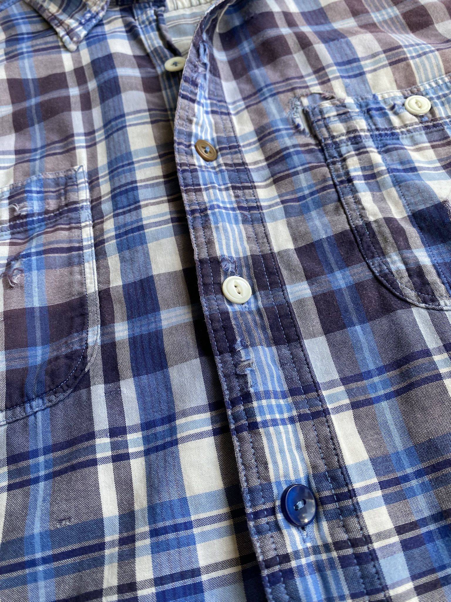 Vintage Sunfade & Repair Double Cloth Flannel Shirt Size US S / EU 44-46 / 1 - 19 Thumbnail