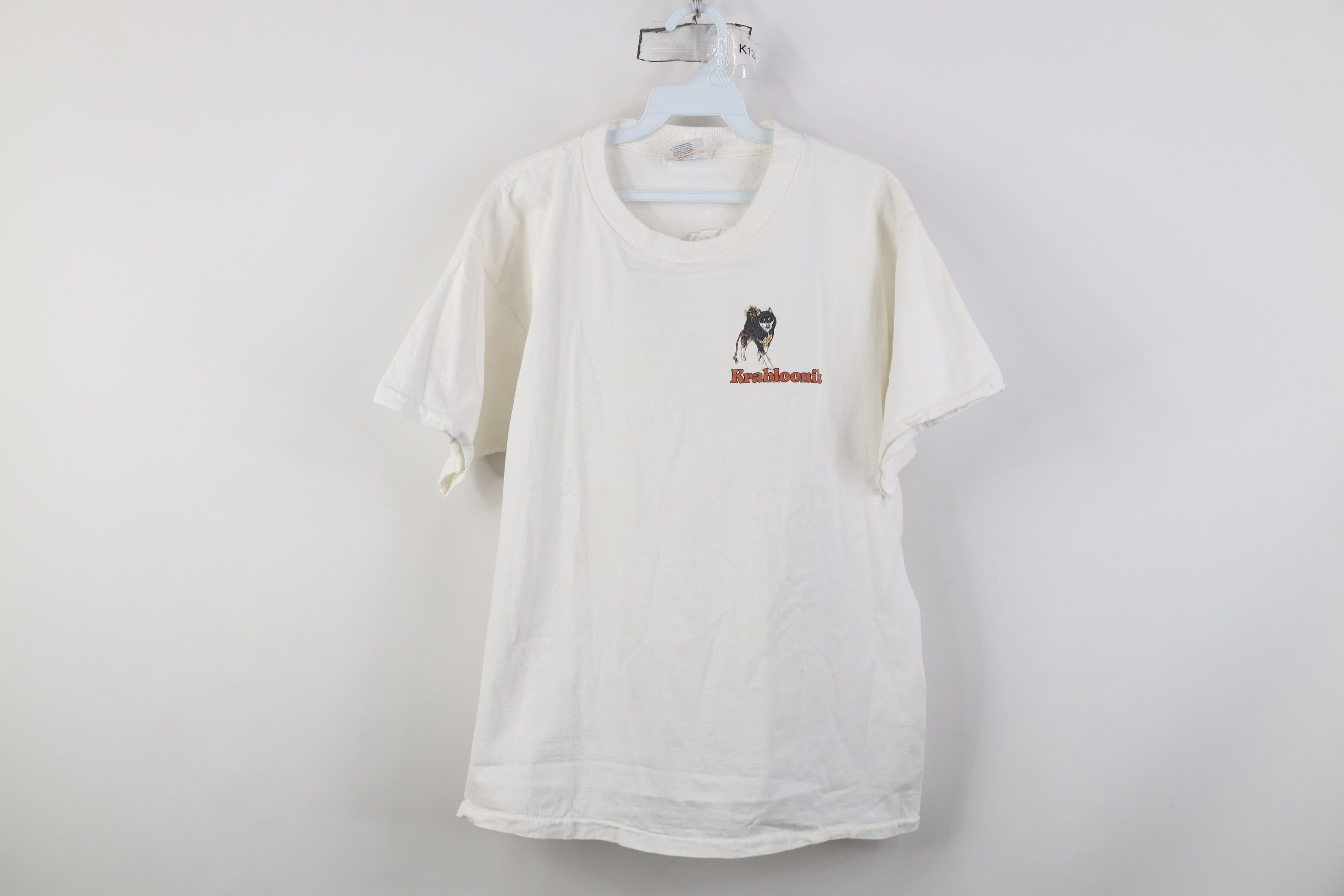 Vintage Vintage 90s Kennels Dog Sledding Race T-Shirt White USA Size US L / EU 52-54 / 3 - 1 Thumbnail