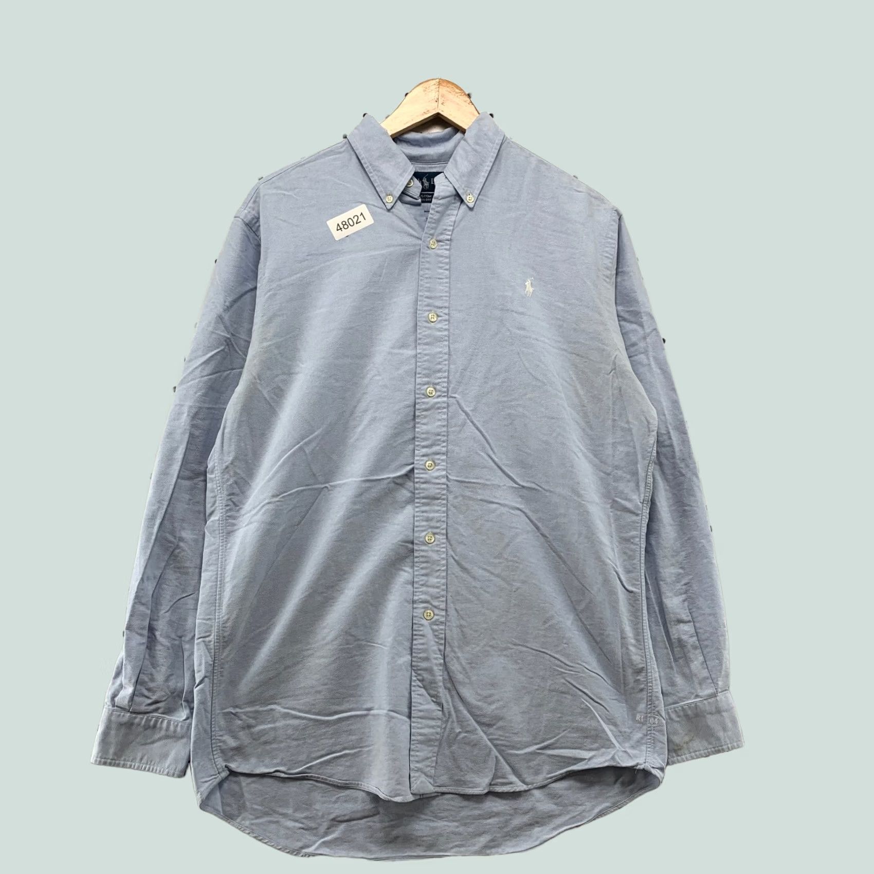 Ralph Lauren Ralph Lauren Button Shirt Mens Medium Blue Long Sleeve School Work Custom Fit Size US M / EU 48-50 / 2 - 1 Thumbnail