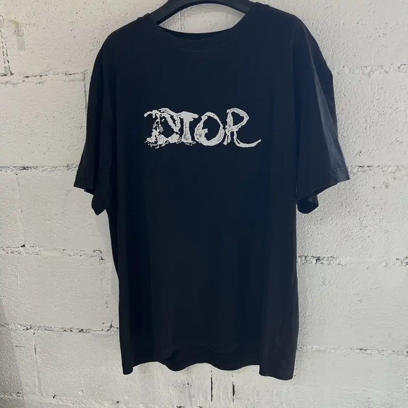 Dior Dior Black Cotton T-Shirt in XL Size 0089 Size US XL / EU 56 / 4 - 1 Thumbnail