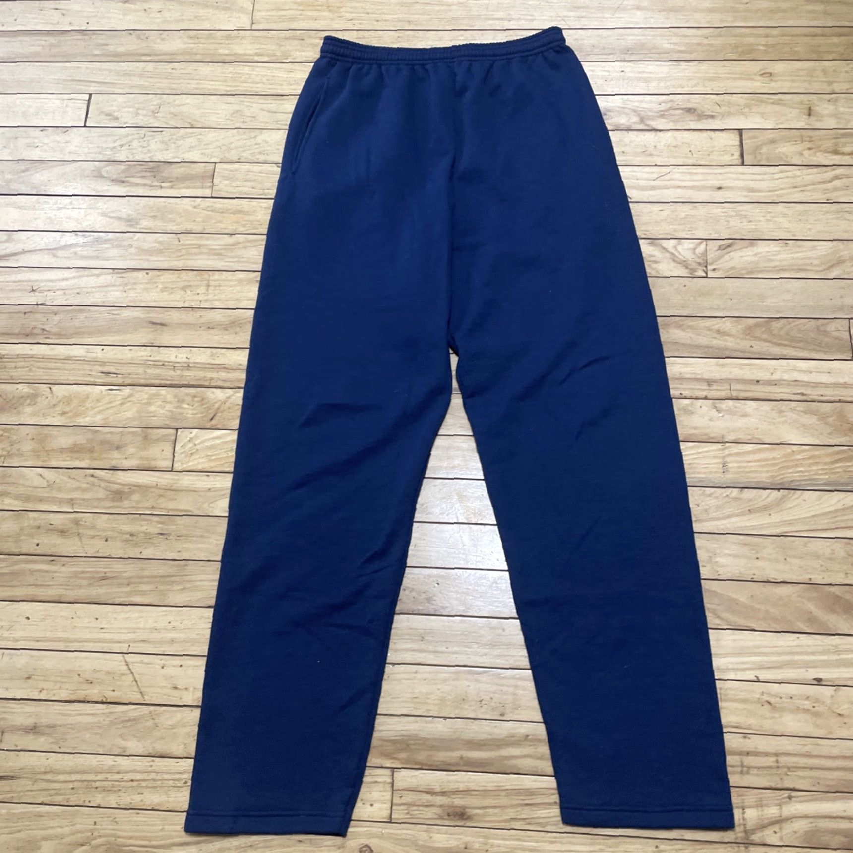 Hanes VINTAGE Hanes Sweatpants Men L Blue Joggers 90s Sports Casual Comfort Size US 33 - 3 Thumbnail