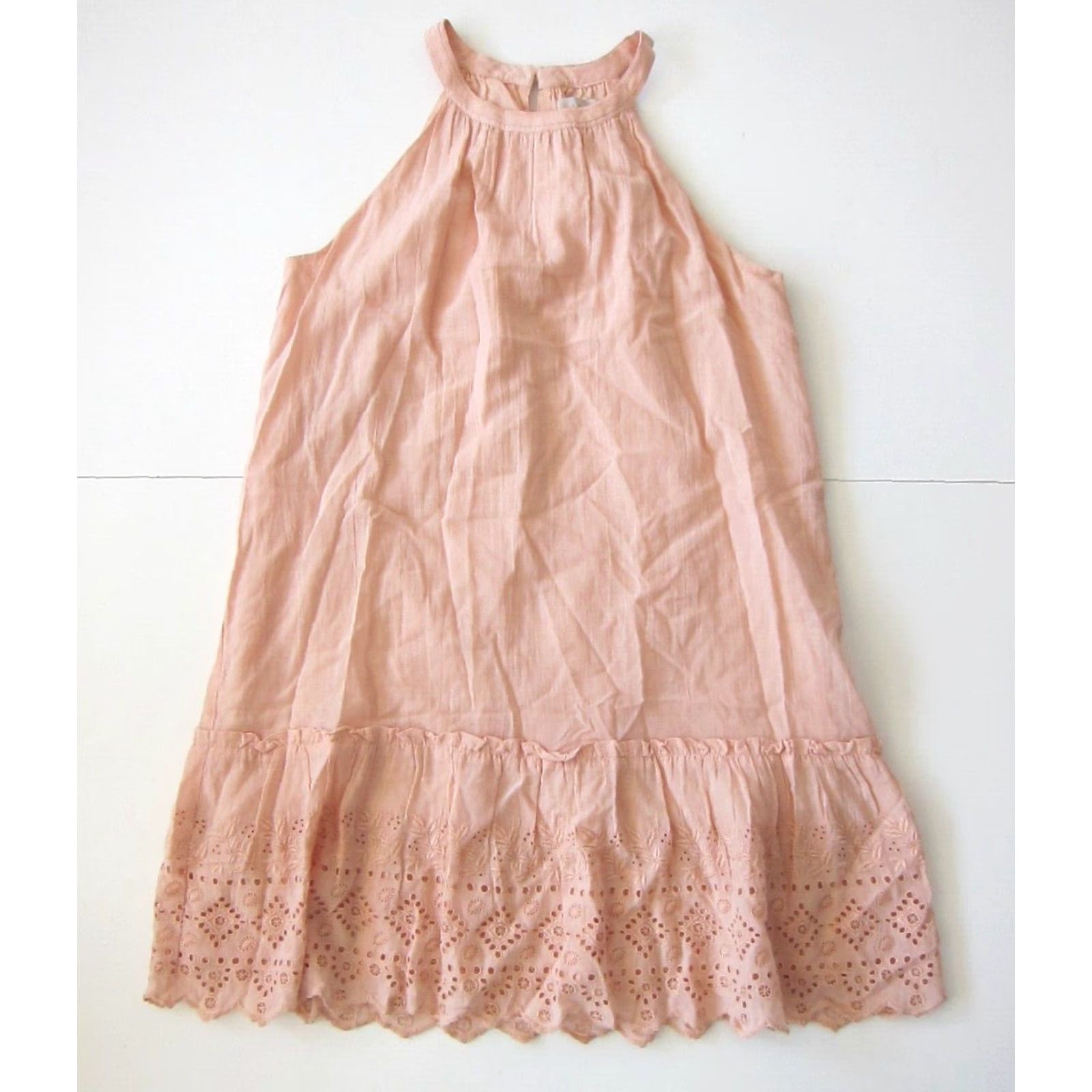 Loft Ann Taylor Loft Cotton Pink Embroidered High Neck Tank Shift Tunic Dress XS Size XS / US 0-2 / IT 36-38 - 2 Thumbnail