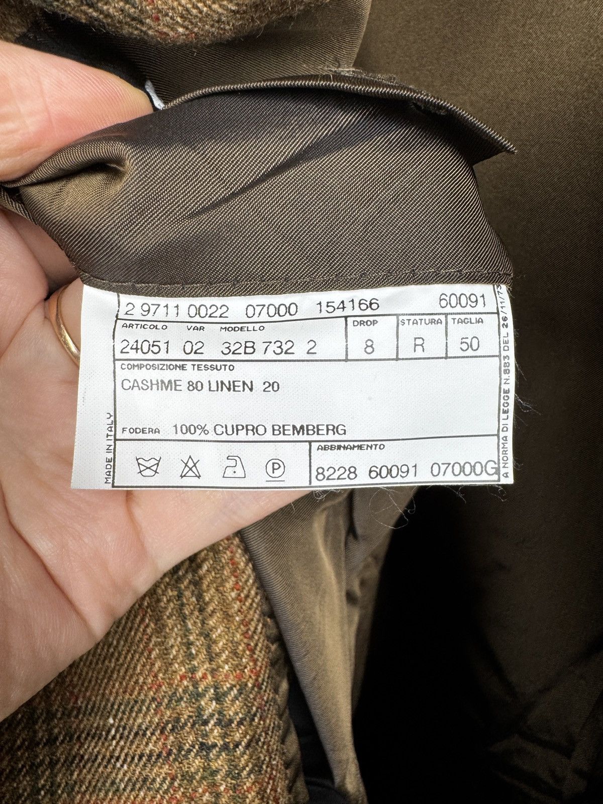 Pal Zileri Pal Zileri brown checkered cashmere linen blend blazer Size 40R - 12 Thumbnail