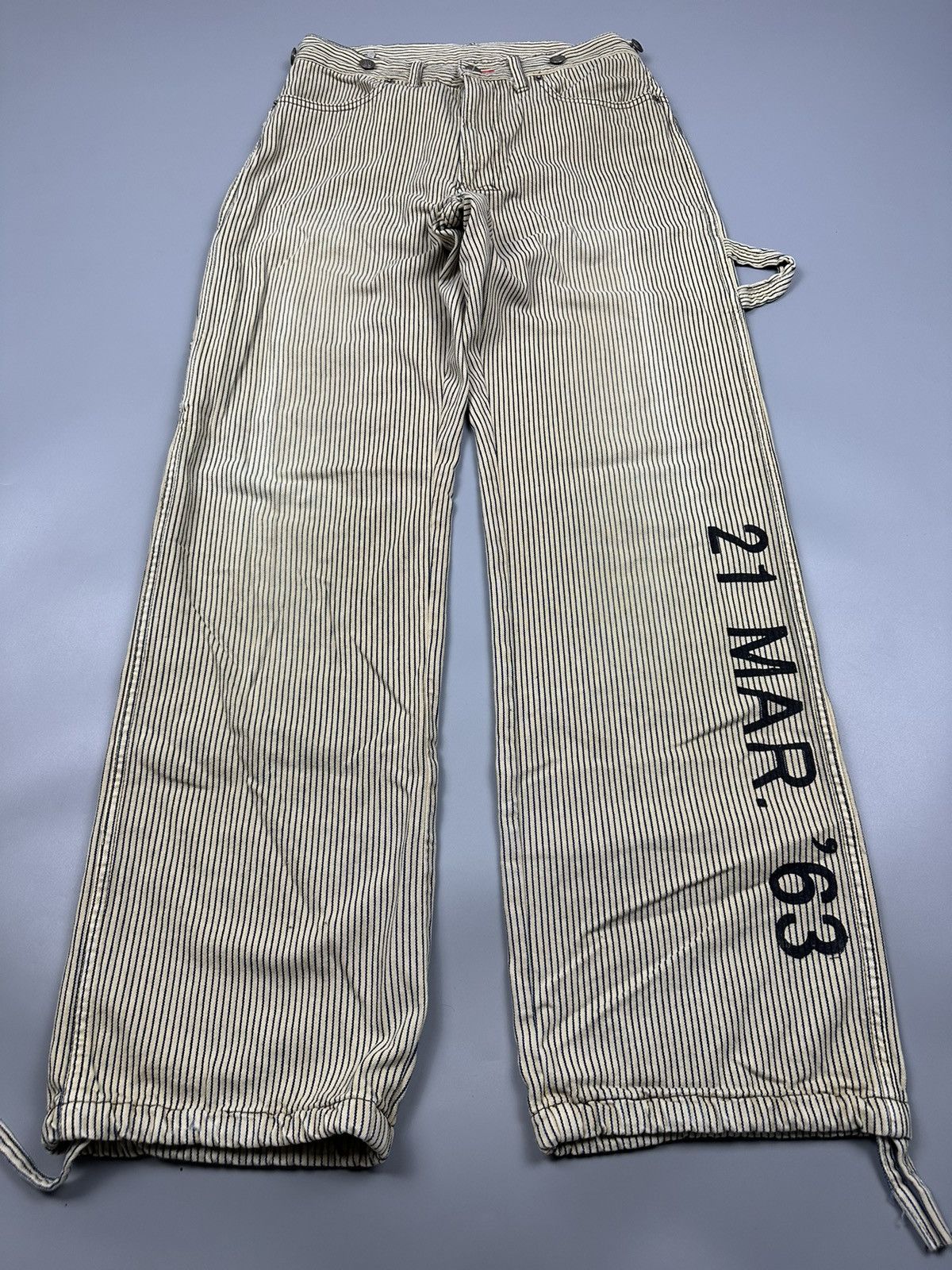 Japanese Brand × PPFM Vintage PPFM 21 March ‘63 Carpenter Stripes Denim Size US 30 / EU 46 - 3 Thumbnail