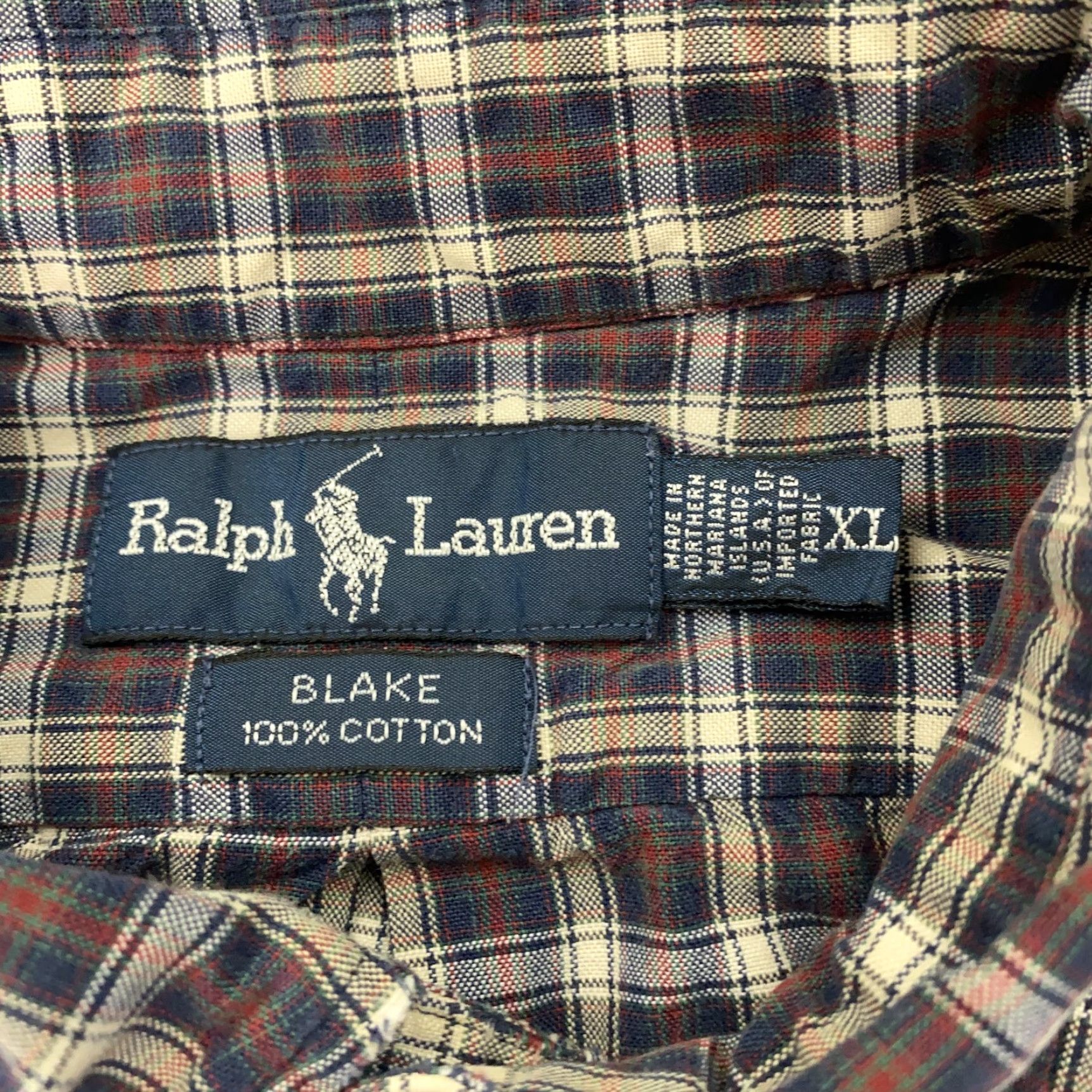 Ralph Lauren VINTAGE Ralph Lauren Shirt Men XL Blue Red Plaid Blake Cotton Classic Fit 90s Button-Down Collar Polo Player Embroidered Logo Size US XL / EU 56 / 4 - 4 Thumbnail