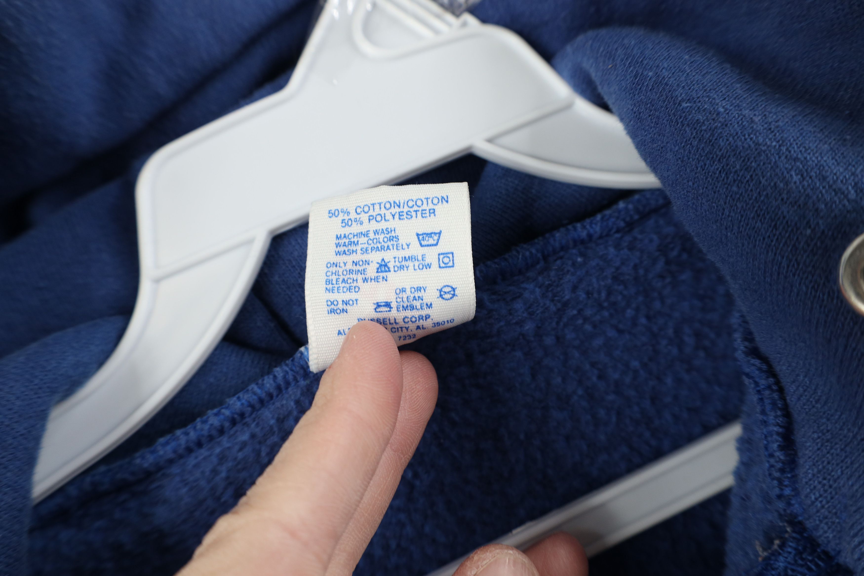 Vintage Vintage 80s 90s Streetwear Blank Full Zip Hoodie Blue USA Size US L / EU 52-54 / 3 - 11 Thumbnail